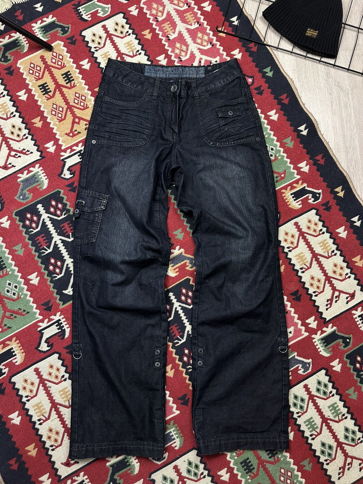Japanese Brand × Vintage Vintage Multi pocket Y2K Cargo Jeans Size 29" - 1 Thumbnail