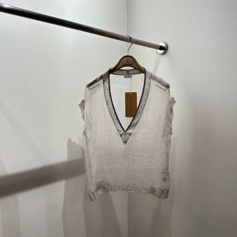 Brunello Cucinelli Brunello Cucinelli Beaded silk open short-sleeve Size XS / US 0-2 / IT 36-38 - 1 Thumbnail
