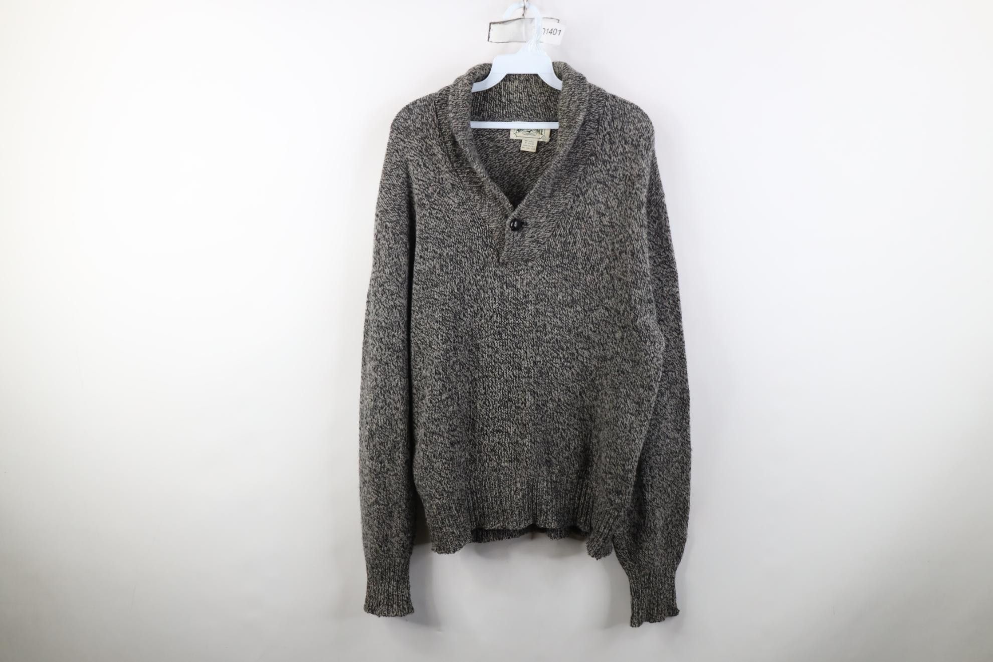 American Eagle Outfitters Vintage 90s American Eagle Blend Knit Shawl Sweater Gray USA Size US L / EU 52-54 / 3 - 1 Thumbnail