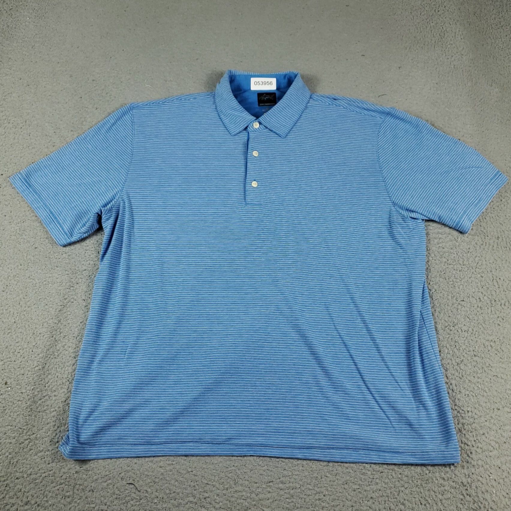 Vintage Greg Norman Polo Shirt Mens XL Blue Striped Shark Golf Casual Short Sleeve Polo Shirt Size US XL / EU 56 / 4 - 2 Thumbnail