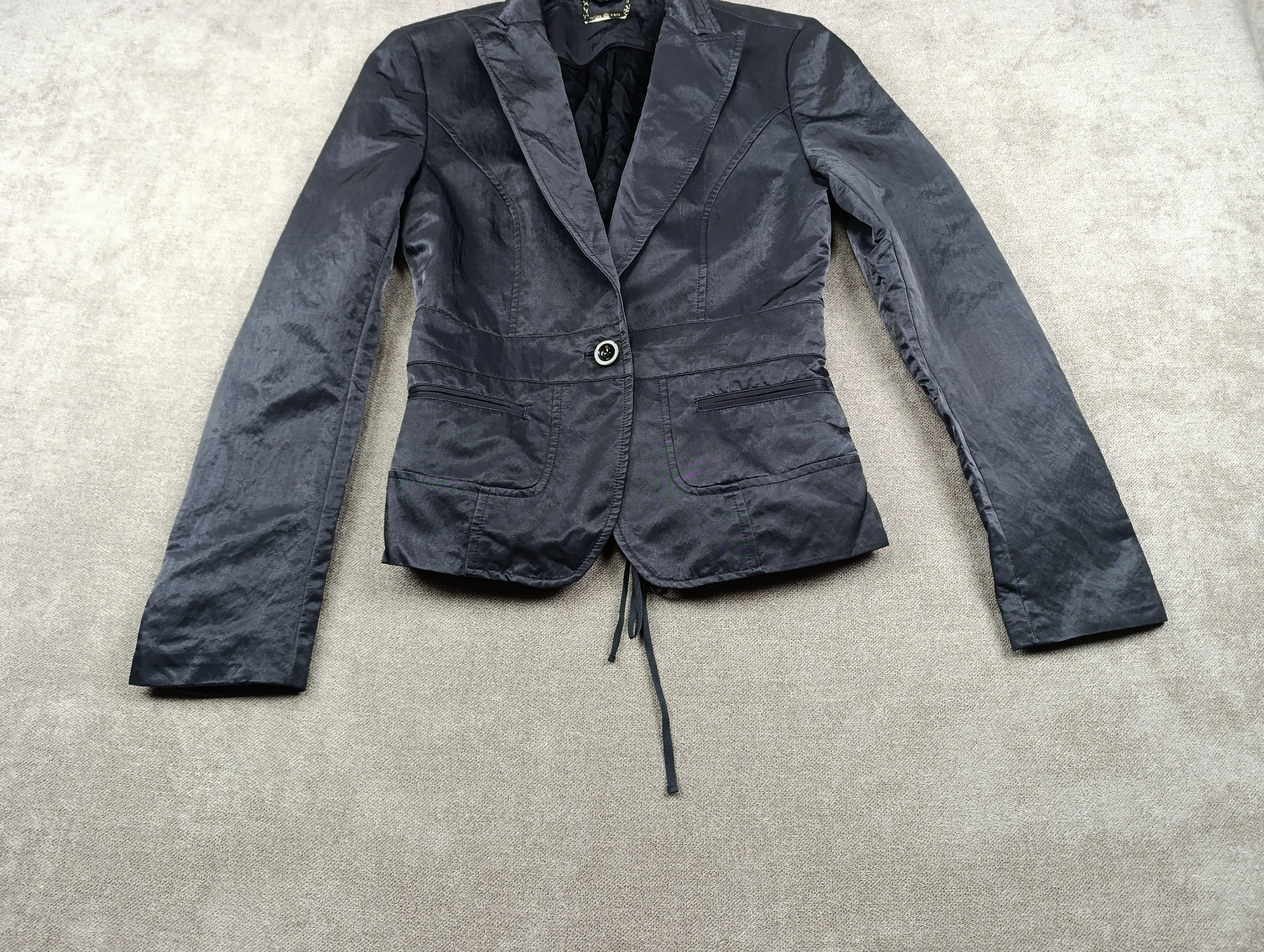 Rock & Republic ROCK REPUBLIC TAILOR NYLON GUNMETAL BLAZER CORSET LACE-UP Size S / US 4 / IT 40 - 3 Thumbnail