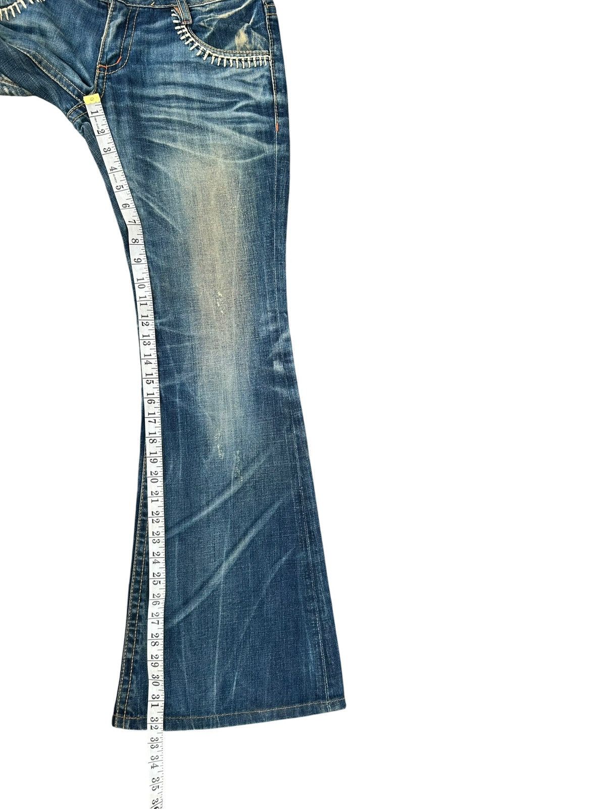 Kapital Flare Yoshitomo Nara Lolita Vintage Distressed Denim Jeans Size US 33 - 21 Thumbnail