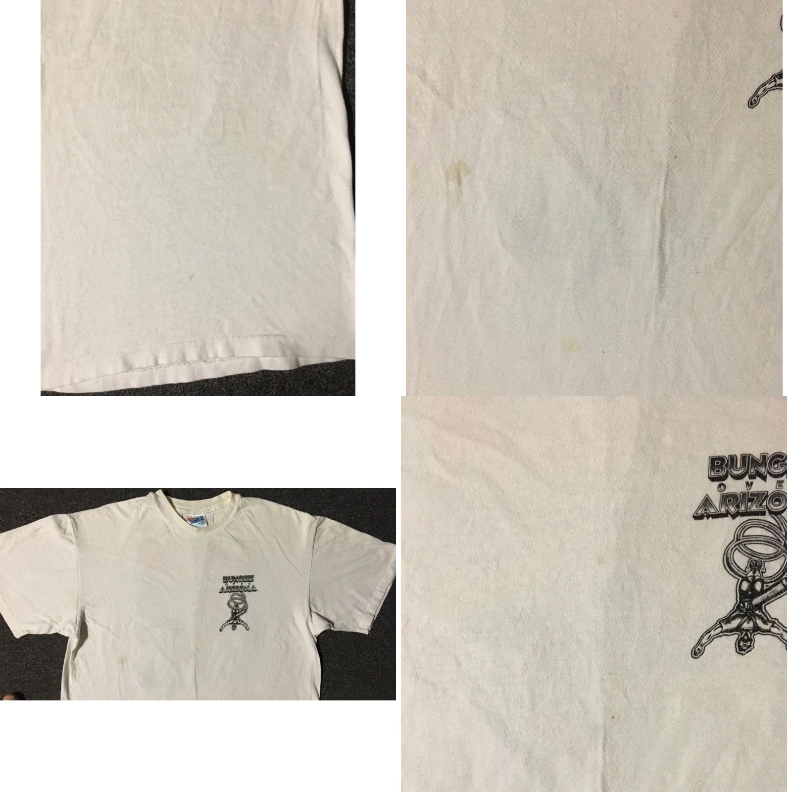 Vintage VINTAGE Bungee Jump Over Arizona Distressed Shirt M White 90s Grunge Surf Skate USA Men Tshirt Size US M / EU 48-50 / 2 - 8 Thumbnail