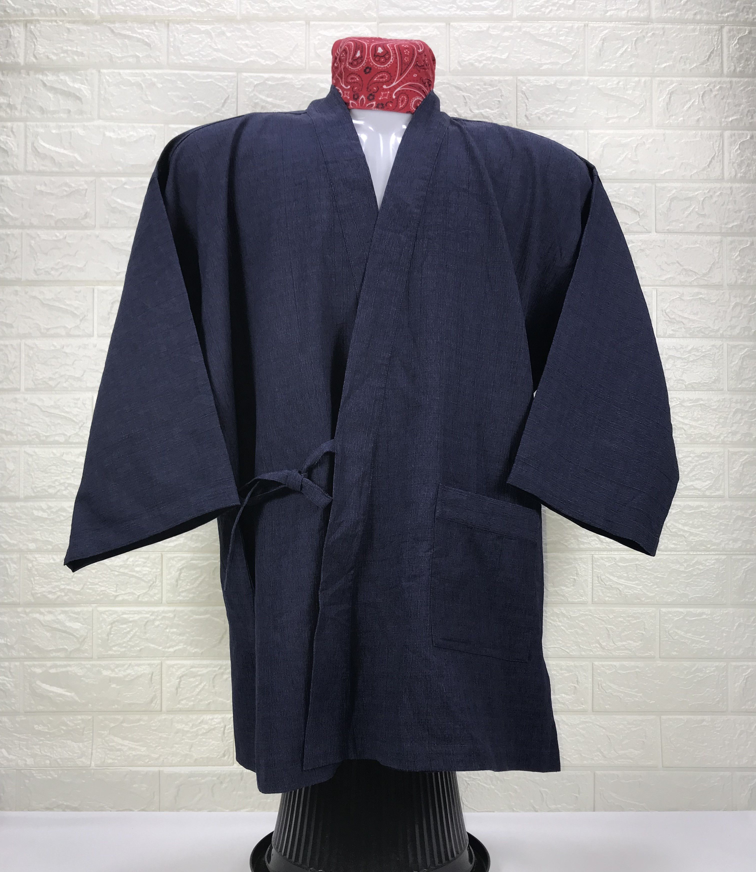 Japanese Brand Vintage Kansai Yamamoto Dark Blue Kimono Cardigan Size US M / EU 48-50 / 2 - 1 Thumbnail