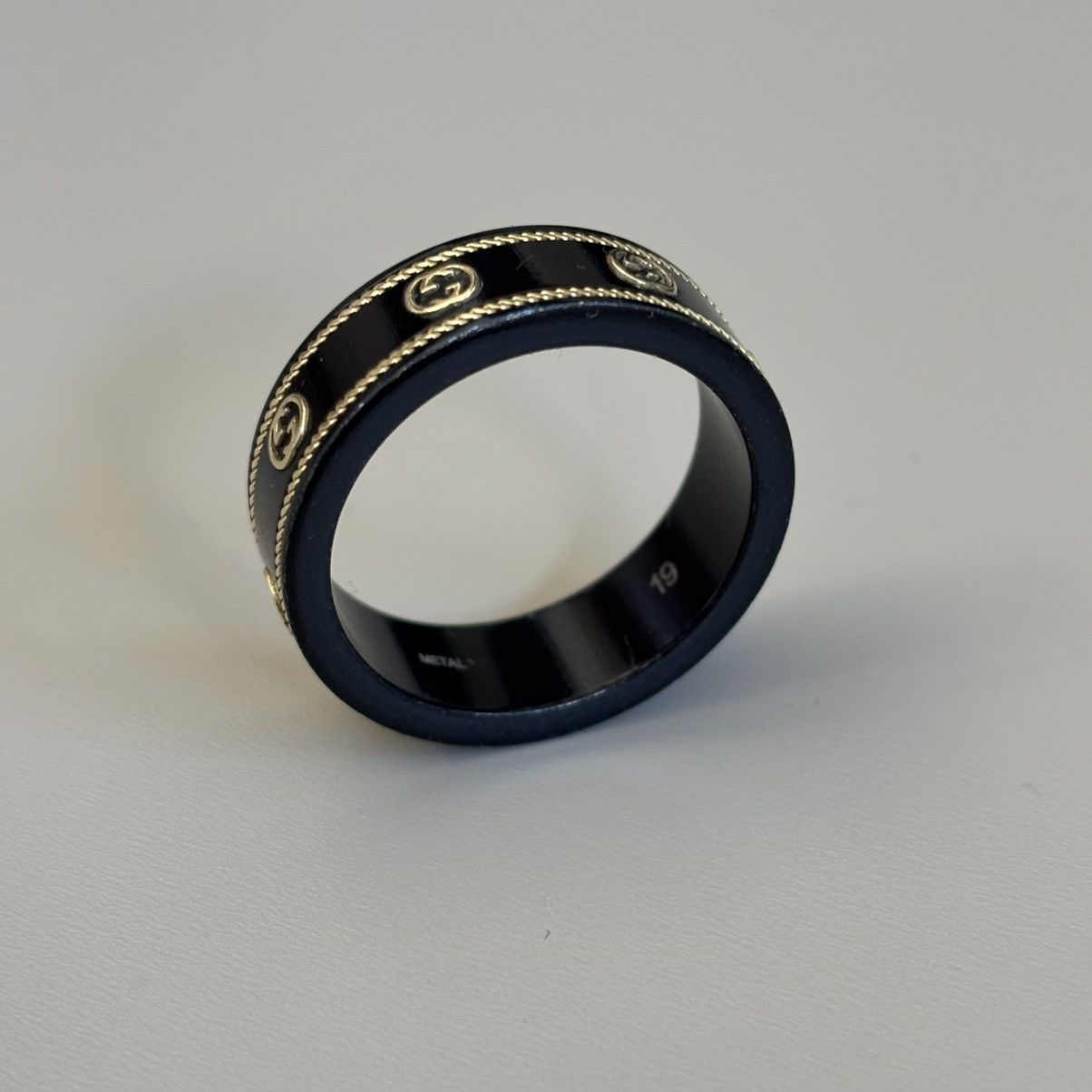 Gucci GUCCI Icon Ring with 18k Yellow Gold Interlocking G Size ONE SIZE - 4 Thumbnail