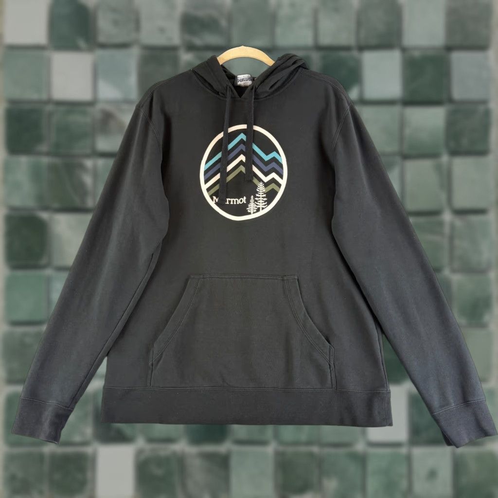 Marmot Marmot Hoodie Mens Large Black Graphic Print Pullover Long Sleeve Knit Shirt Size US L / EU 52-54 / 3 - 1 Thumbnail