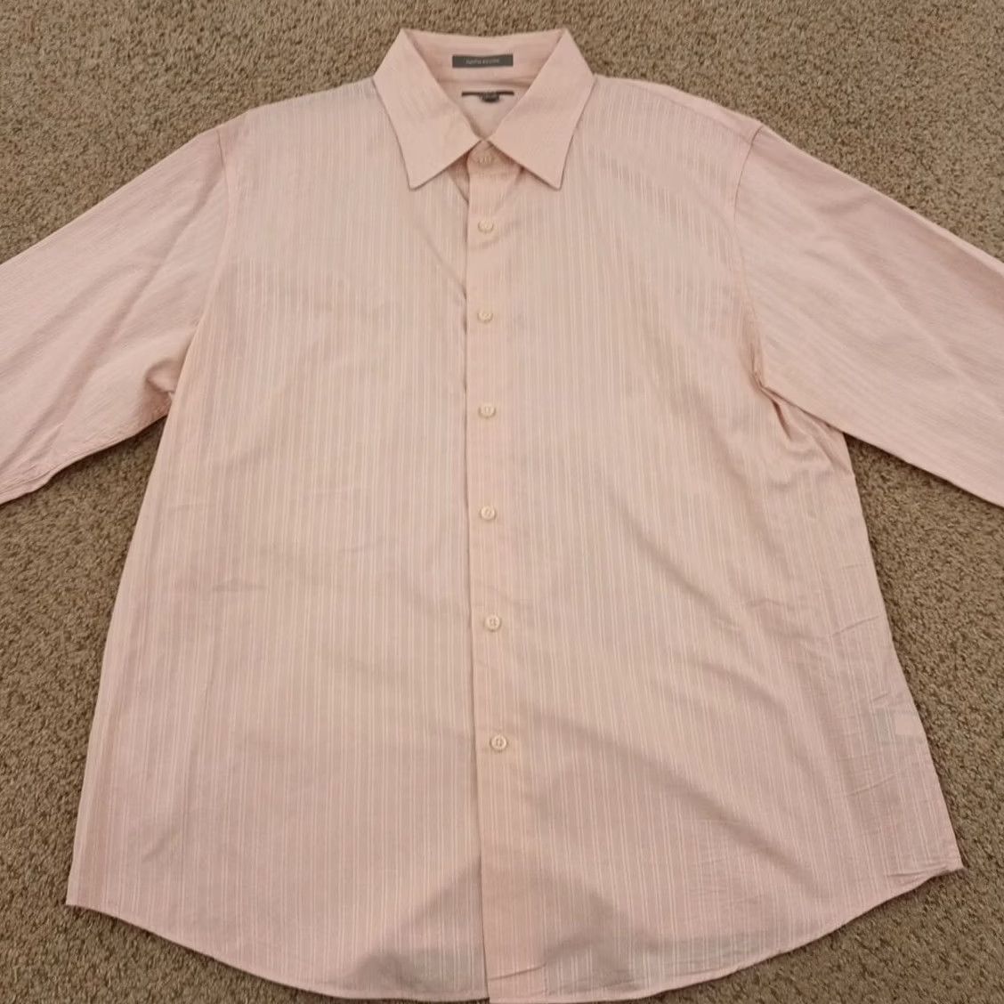 Apt. 9 Apt. 9 Shirt Mens XL Pink Striped Long Sleeve Button Up Cotton Size US XL / EU 56 / 4 - 5 Thumbnail