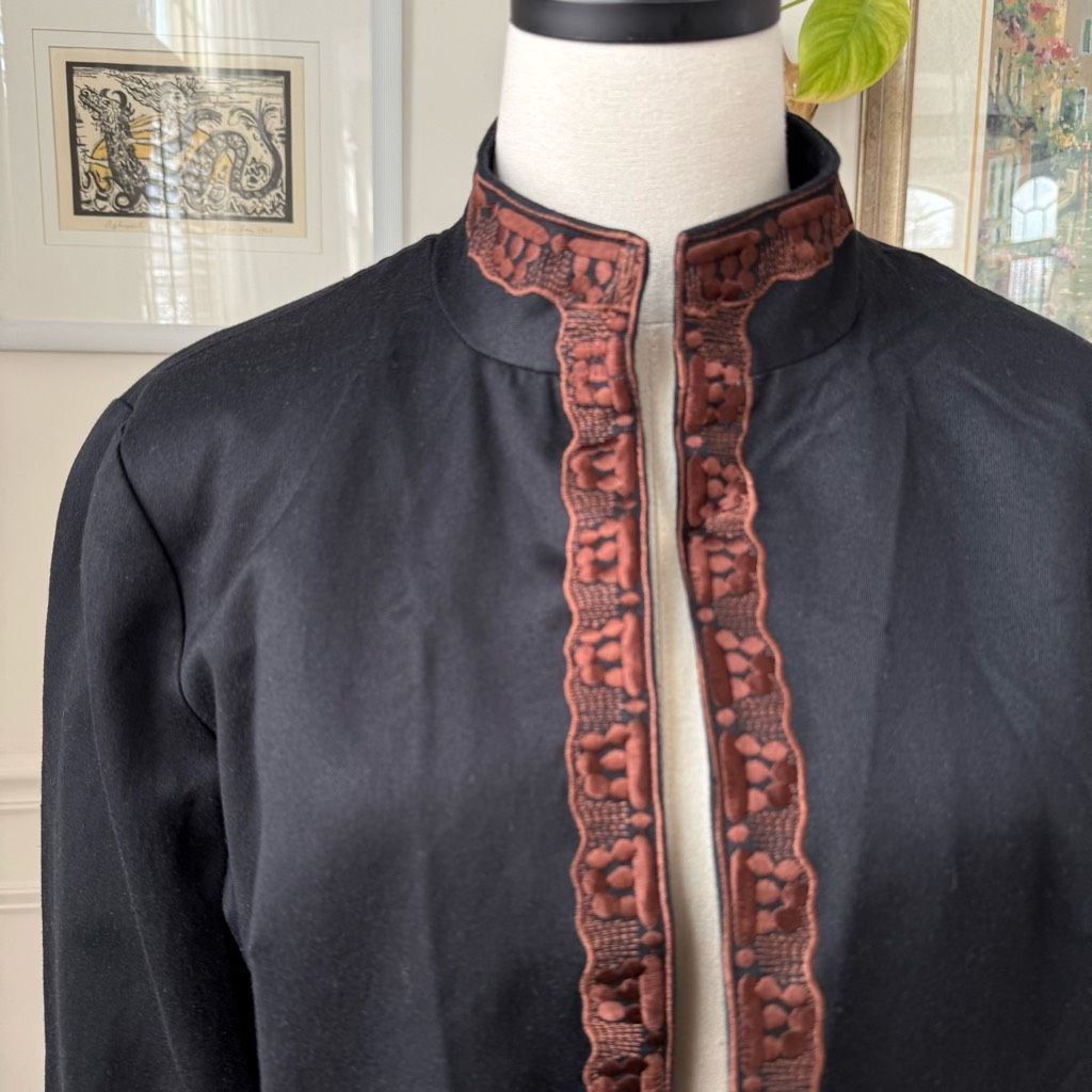 Coldwater Creek NWT Coldwater Creek Black Brown Embroidered Jacket $100 16 Size XXL / US 16-18 / IT 52-54 - 3 Thumbnail