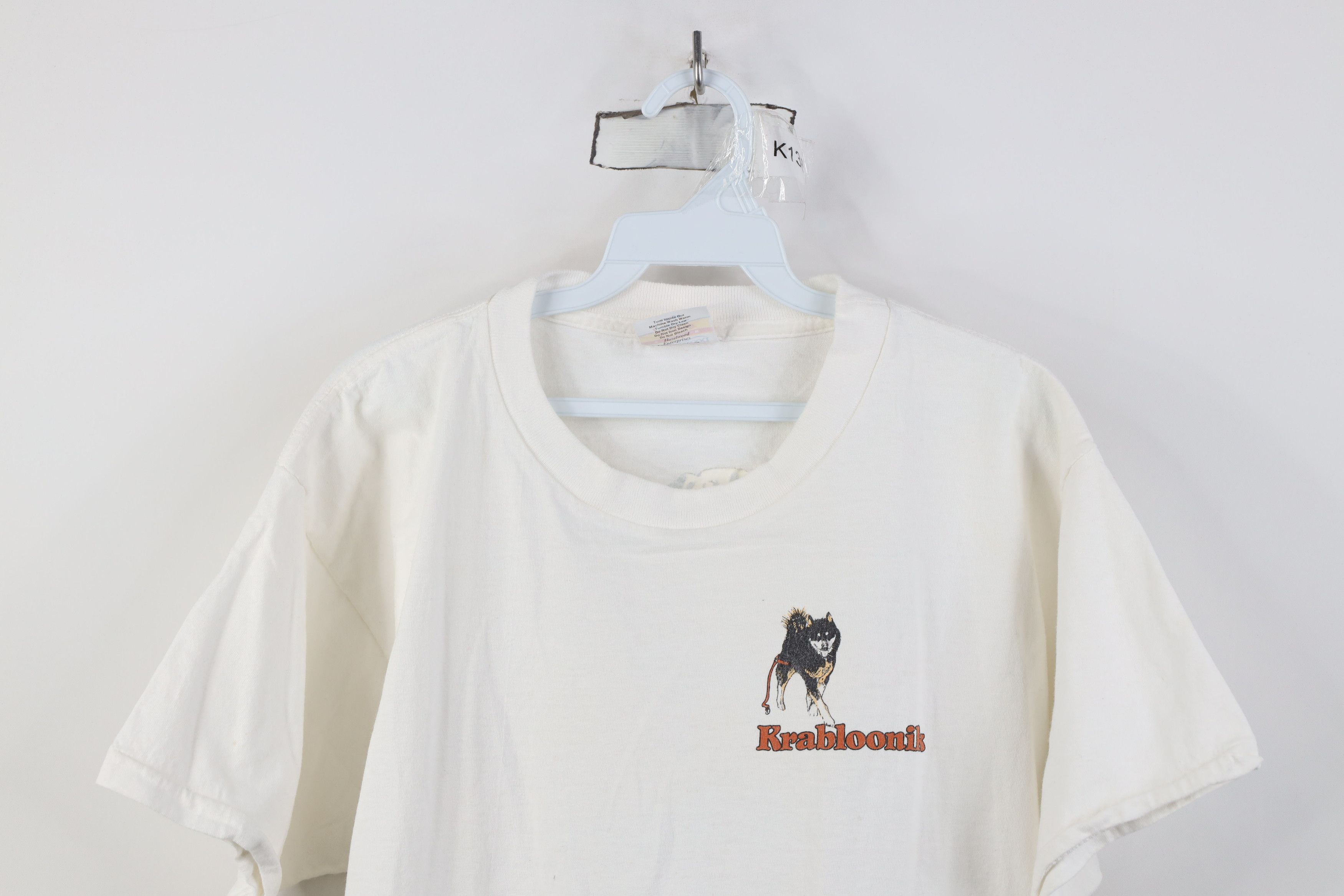 Vintage Vintage 90s Kennels Dog Sledding Race T-Shirt White USA Size US L / EU 52-54 / 3 - 2 Thumbnail