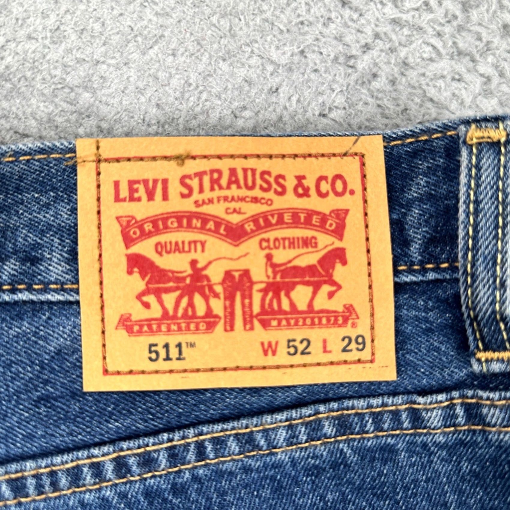 Levi's VINTAGE Levis 511 Men Straight Leg Jeans 52X29 Big Tall Blue Washed 5 Pocket Red Tab NEW Size US 36 / EU 52 - 4 Thumbnail