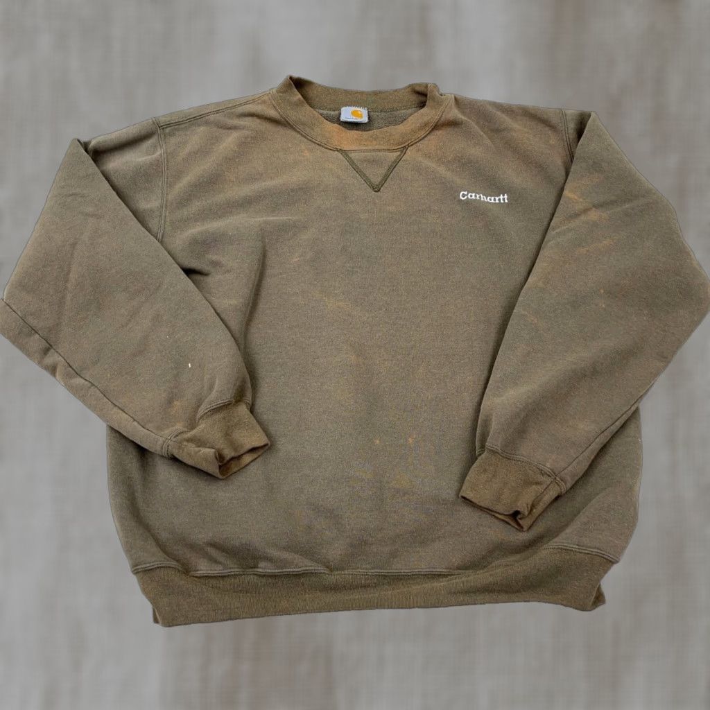 Carhartt VINTAGE Carhartt Sweatshirt Men L Green Crewneck Faded Grunge Heavyweight Athletic Logo Embroidered 90s Hipster Mens Size US L / EU 52-54 / 3 - 1 Thumbnail