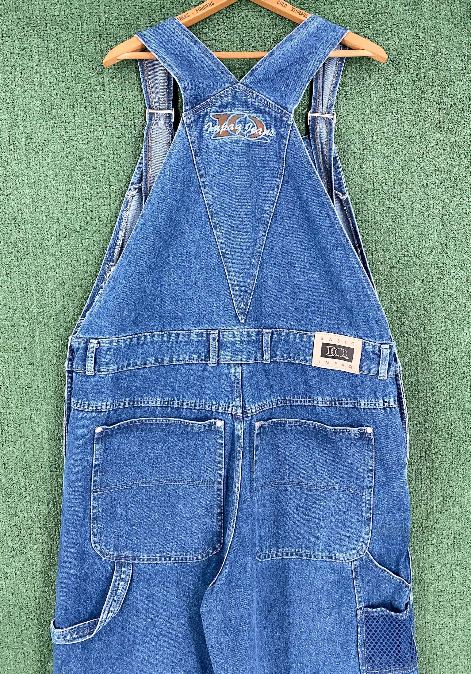 Vintage NEW VTG Y2K Impaq IQ Carpenter Baggy Denim Overalls XL Size US 41 - 8 Thumbnail