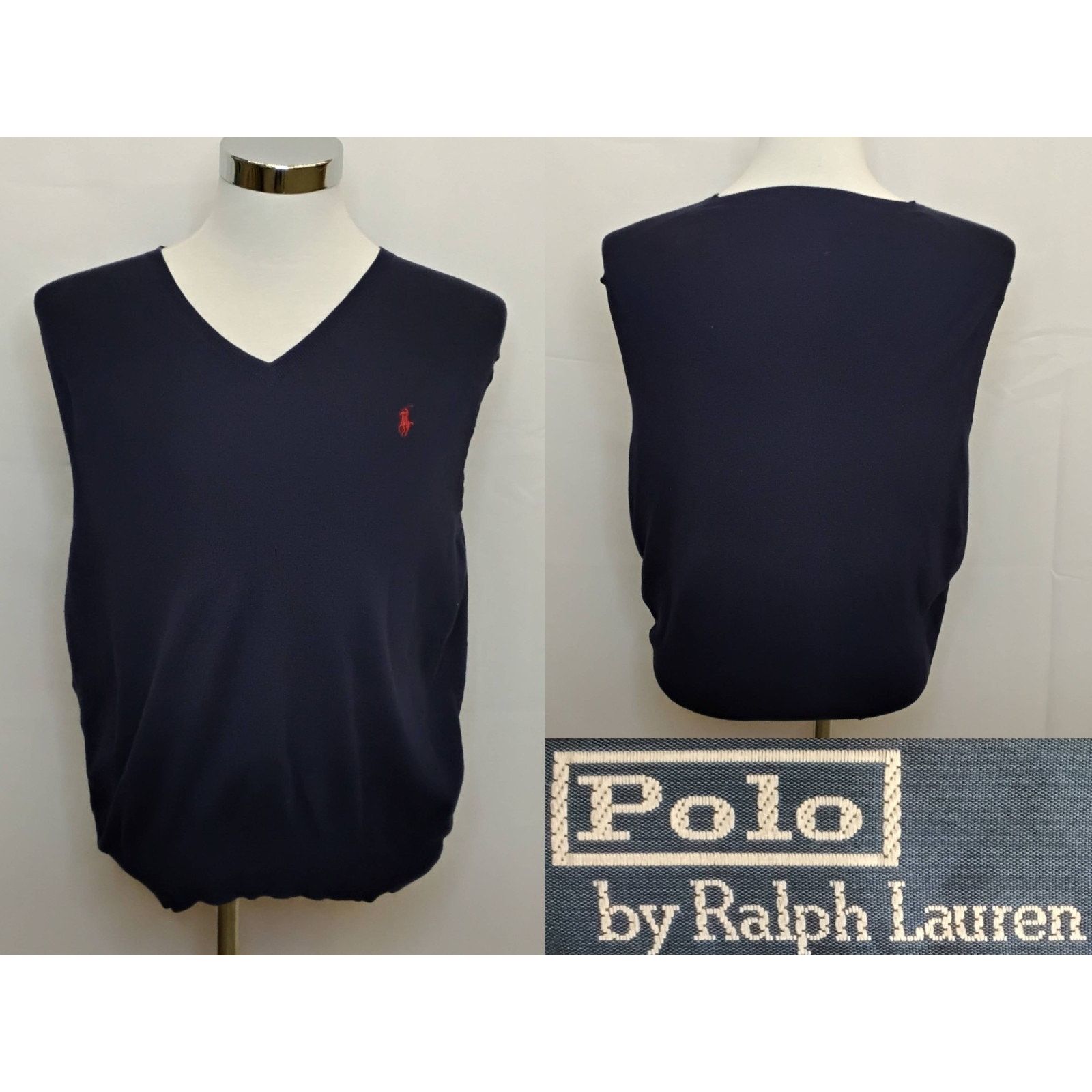 Polo Ralph Lauren Polo Ralph Lauren Sweater Vest Men's L Navy Blue Pima Cotton Size US L / EU 52-54 / 3 - 1 Thumbnail