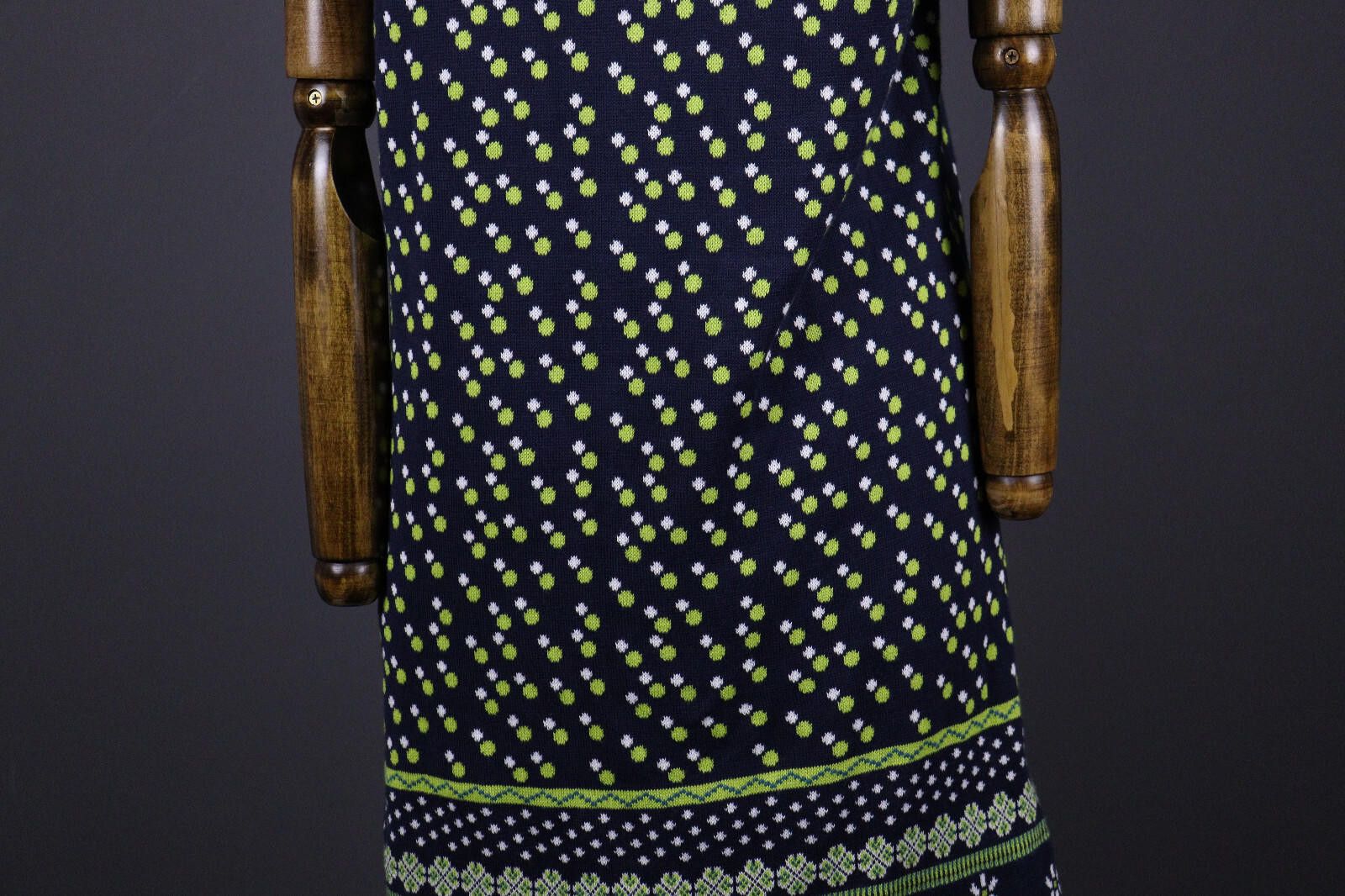 Designer Deerberg by Oska Colorful Green Floral Knit Dress Size L Size L / US 10 / IT 46 - 7 Thumbnail