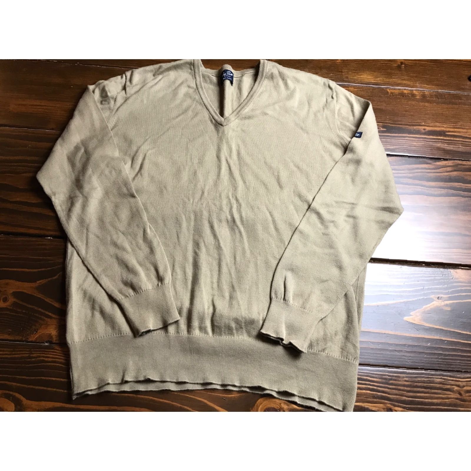 Vintage VINTAGE Peter Scott Sweater Men Solid Tan V-Neck Ribbed Edges Long Sleeve Size 46 Mens Regular Pullover Size US XXL / EU 58 / 5 - 2 Thumbnail