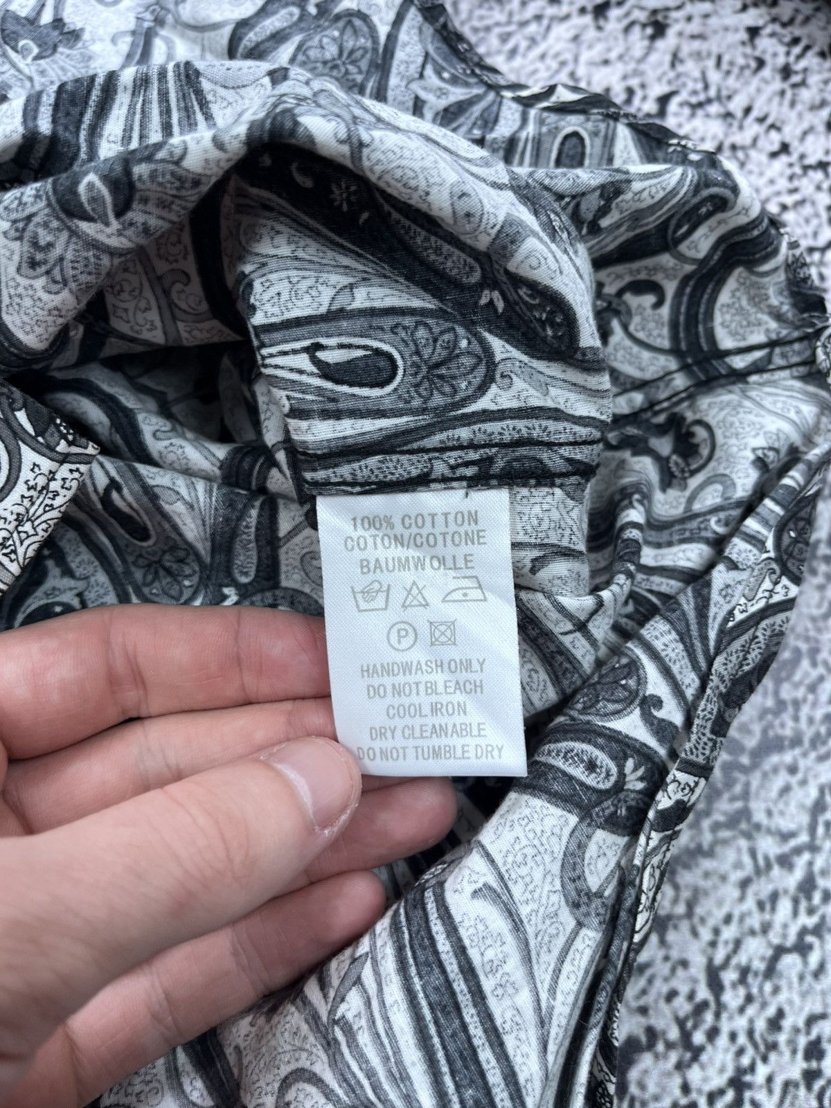 Etro ETRO Milano Black White Paisley Luxury Long Sleeve Shirt Size US M / EU 48-50 / 2 - 6 Thumbnail