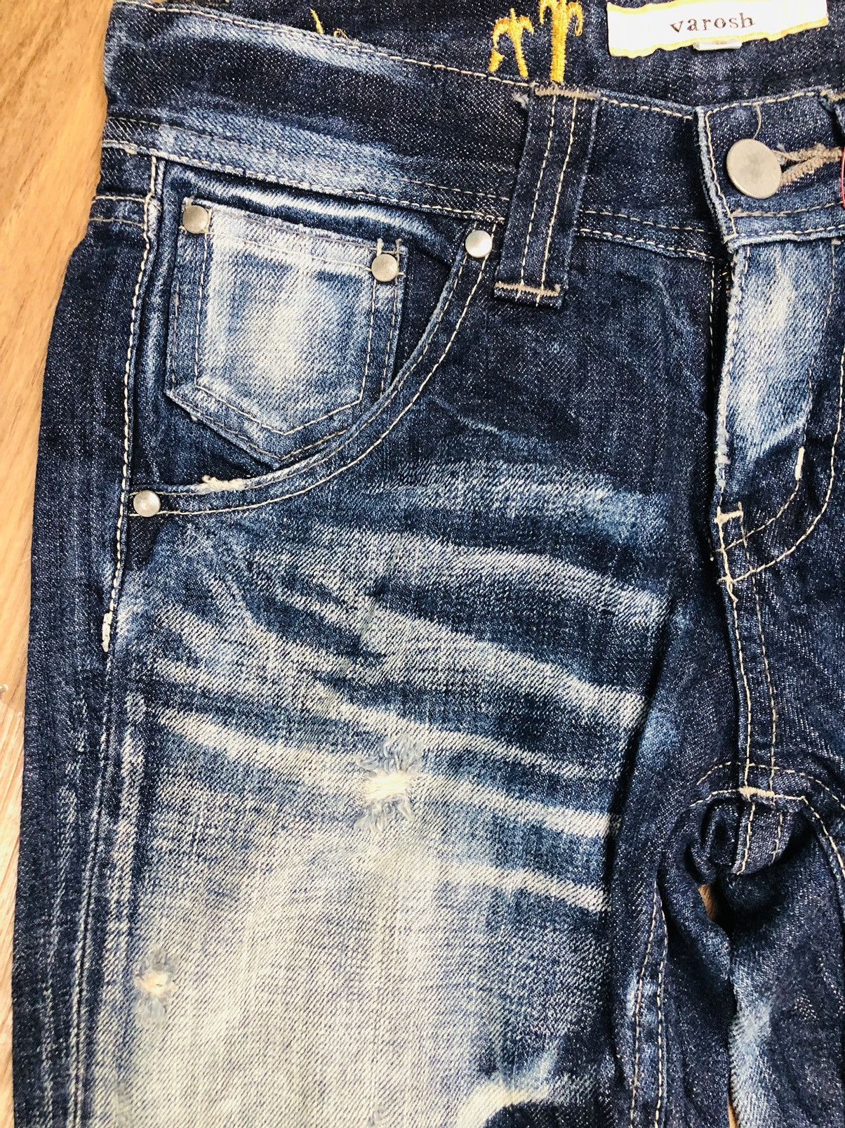 If Six Was Nine Varosh Designer Ripped Jeans with Ankle Zips (40) Size 42" / US 20 - 7 Thumbnail