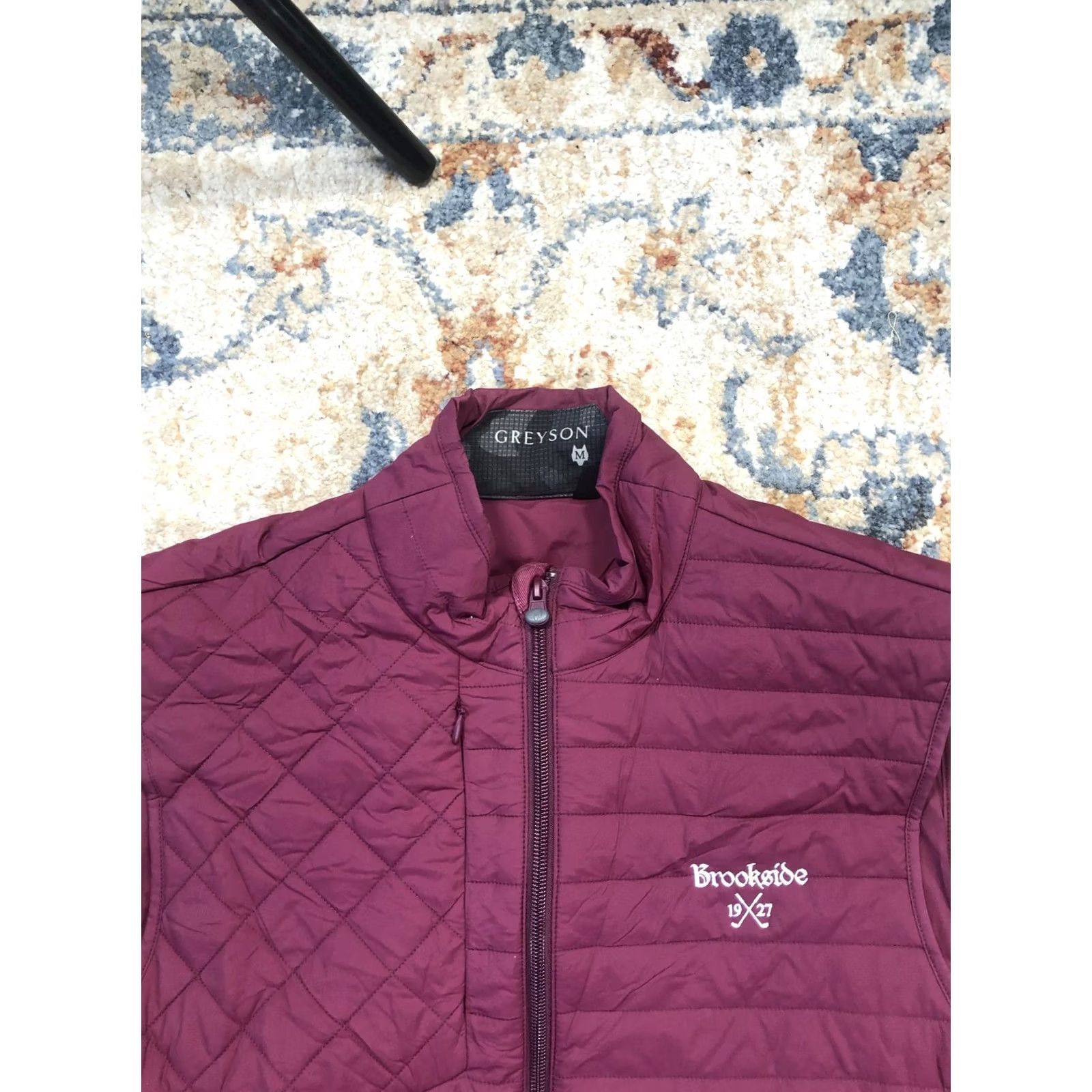Vintage Greyson Vest Mens M Red Quilted Full Zip Insulated Golf Brookside Logo Size US M / EU 48-50 / 2 - 2 Thumbnail