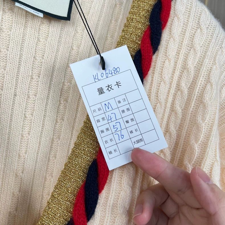Gucci Gucci Gold thread hemp flower cashmere knitted cardigan 250 Size M / US 6-8 / IT 42-44 - 8 Thumbnail