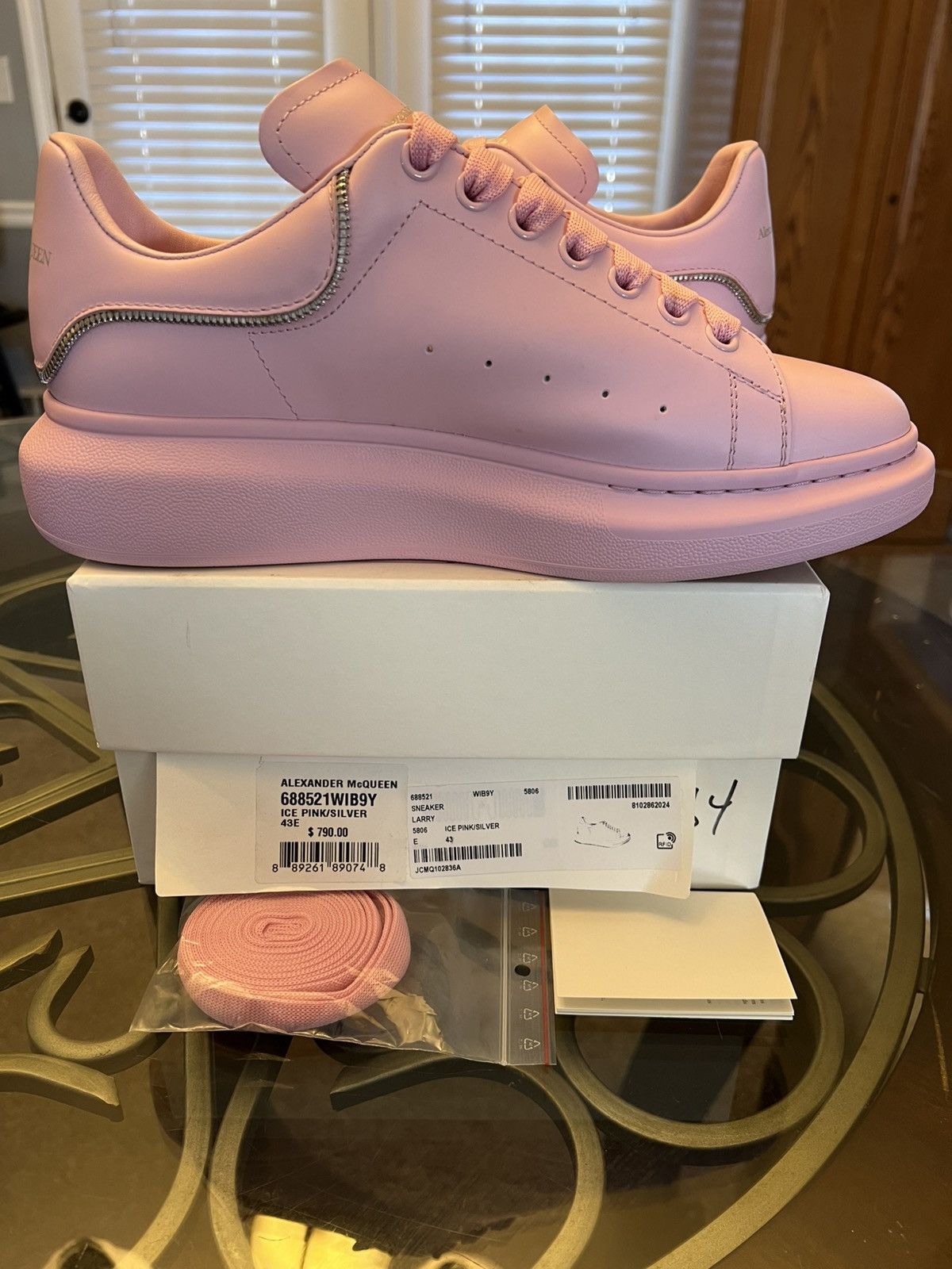 Alexander McQueen “Zipper Tooth- Iced Pink”
