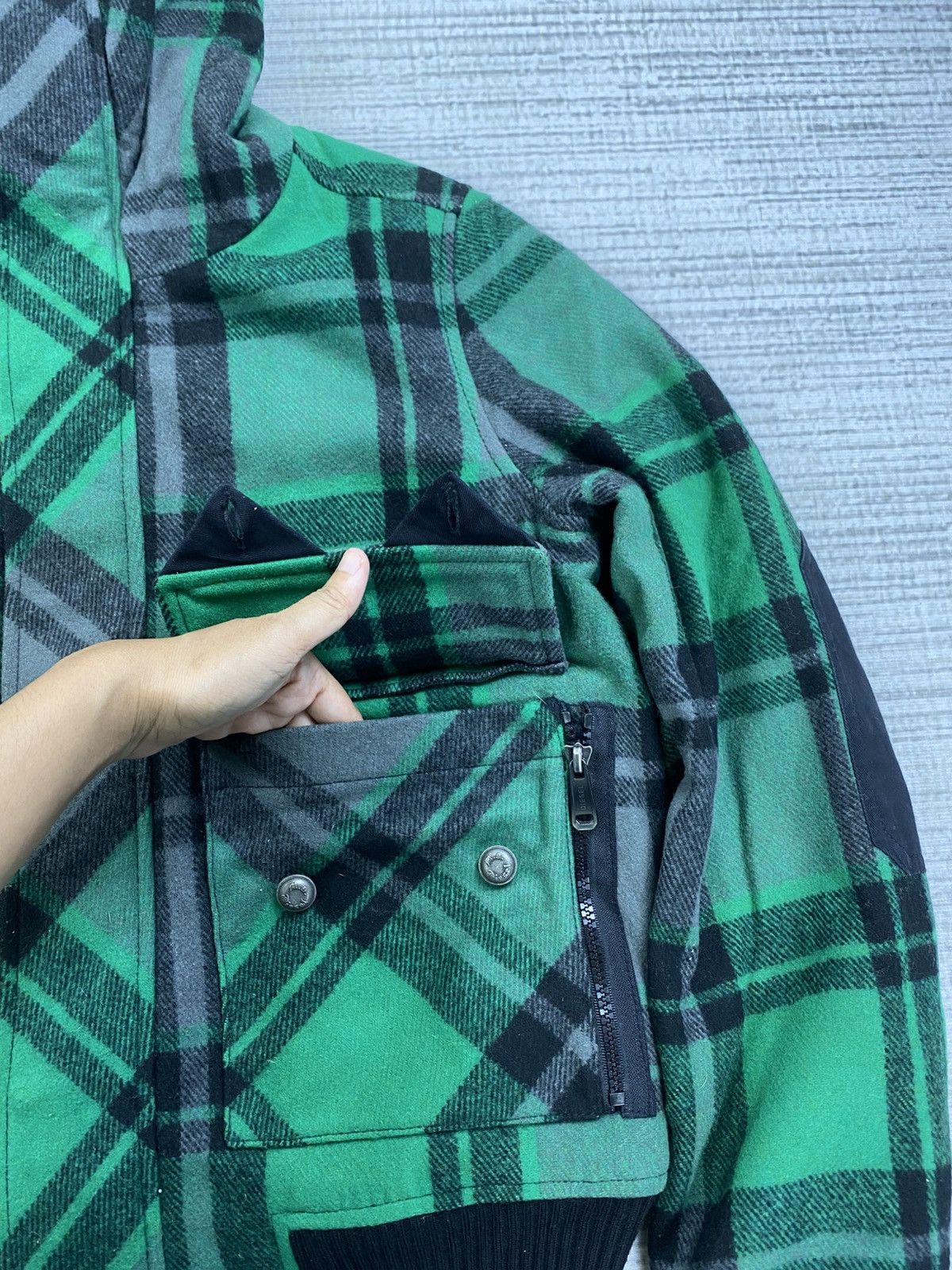Diesel 🔥Diesel Green Checked Multipocket Lined Sherpa Jacket Size US M / EU 48-50 / 2 - 11 Thumbnail
