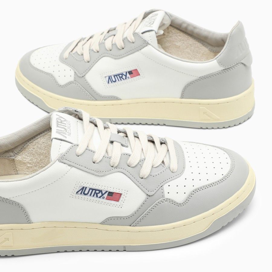 AUTRY o1d2blof0824 Leather Low-Top Trainers in White & Grey Size US 10 / IT 40 - 5 Thumbnail