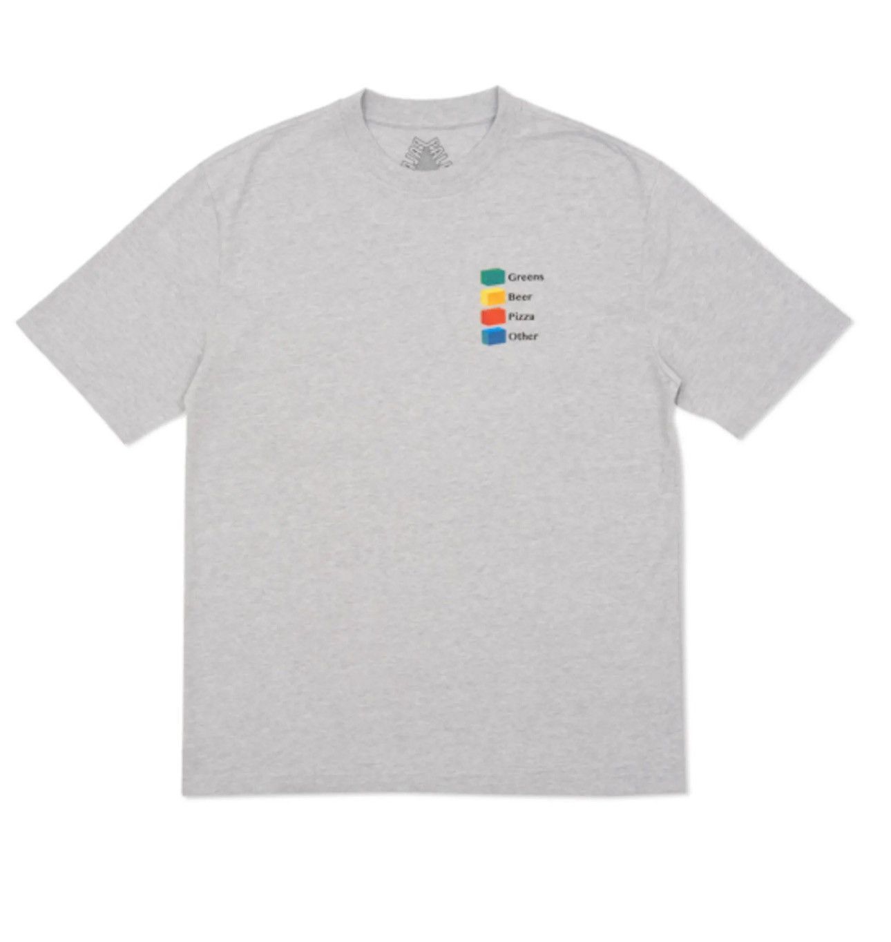 Image of Palace Hi Chart Tee Grey Marl XL in Gray Marl, Men's