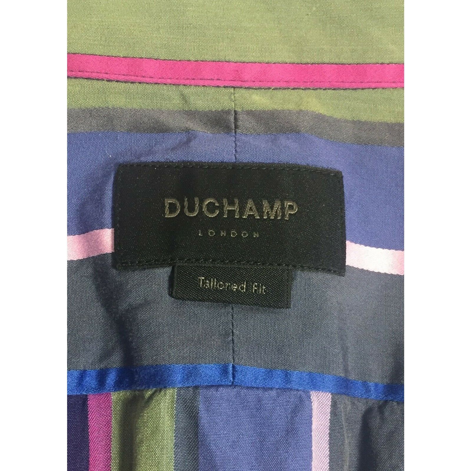 Duchamp Duchamp London Mens Blue Cotton Long Sleeve Shirt Size 16 Size US L / EU 52-54 / 3 - 4 Thumbnail
