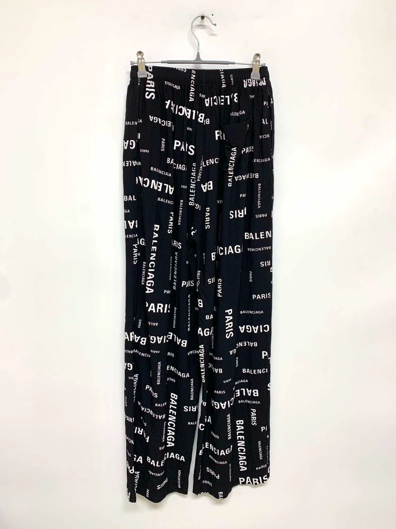 Balenciaga Balenciaga Full Print Letter Wide Leg Pants Size US 34 / EU 50 - 7 Thumbnail
