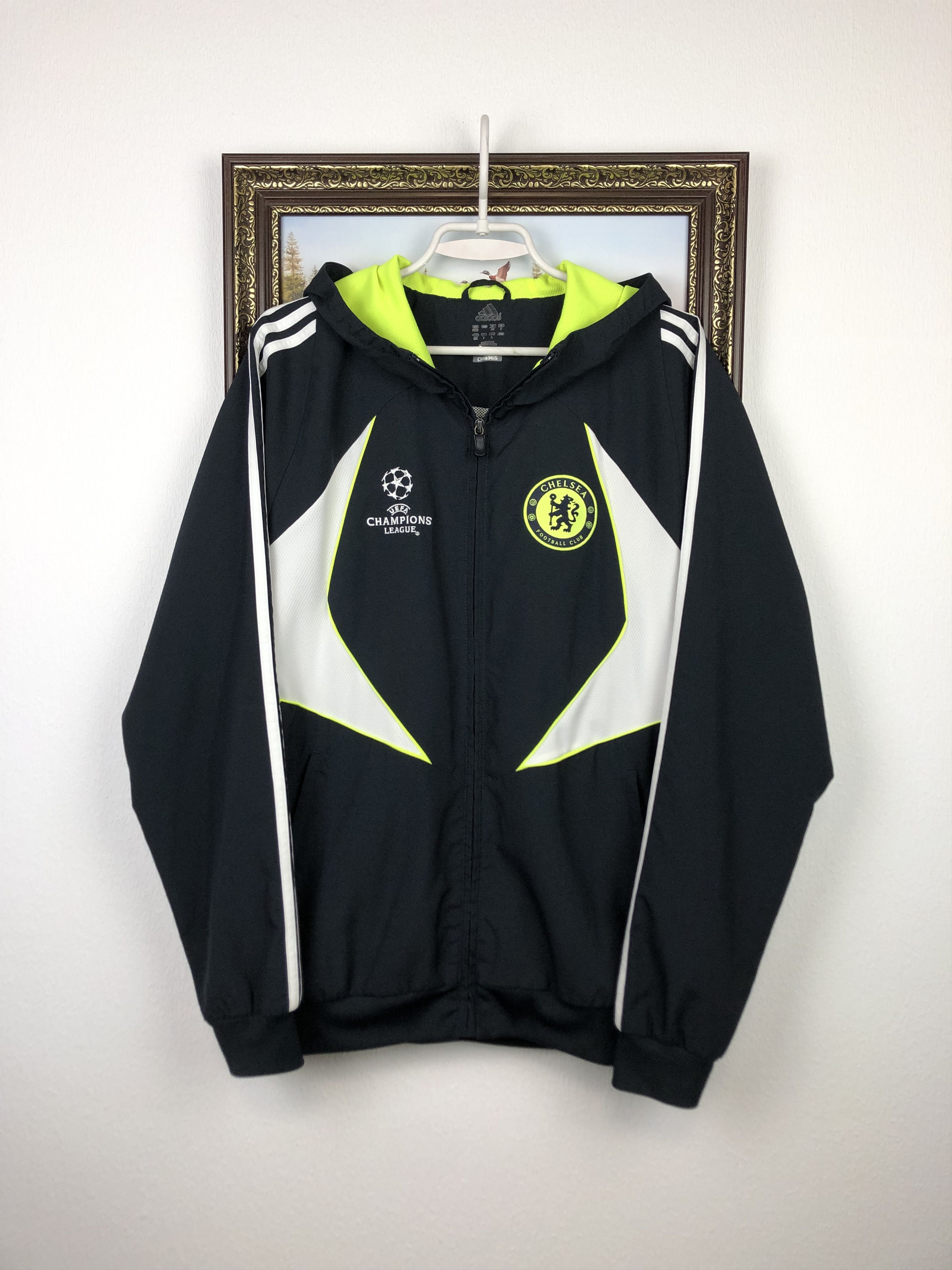 Vintage Adidas Chelsea Football Jacket Soccer Hooded Track