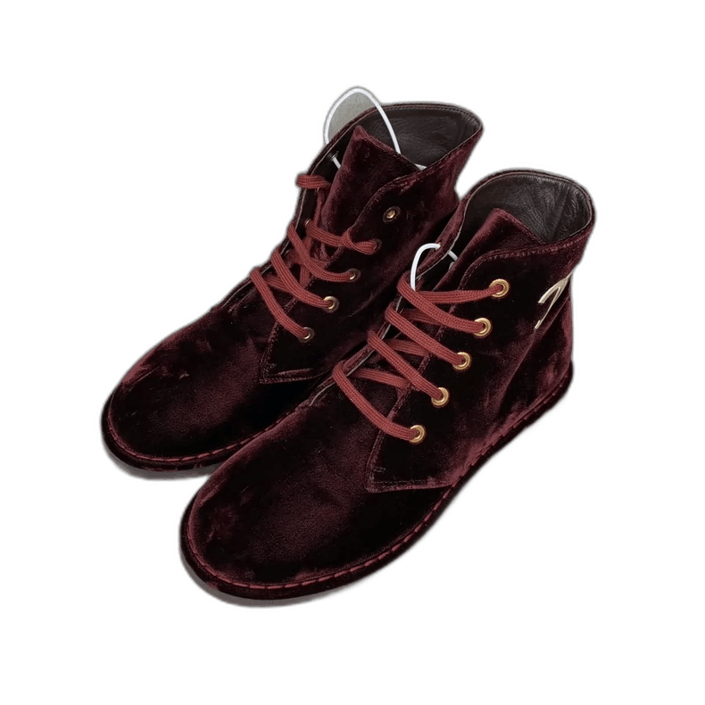 Chanel Chanel Burgundy Velvet Ankle Boots Size 36.5 Size US 6 / IT 36 - 1 Thumbnail