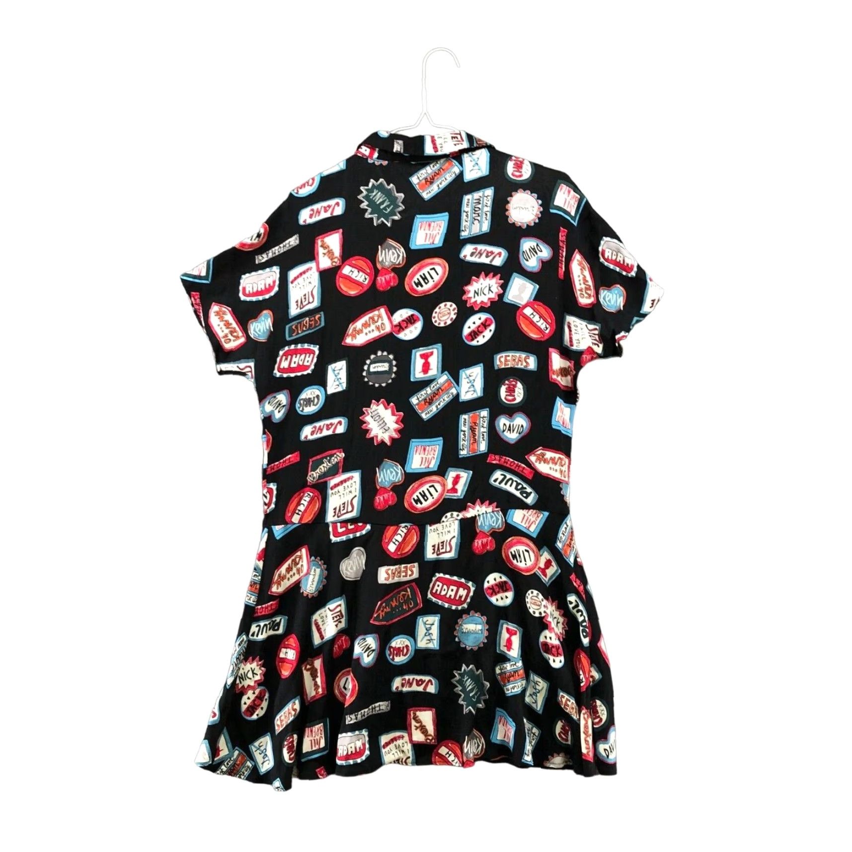 Zara ZARA Shirt Dress Womens S Multicolor Printed Mini Button Collared Short Sleeve Rayon Viscose Casual Size S / US 4 / IT 40 - 2 Thumbnail