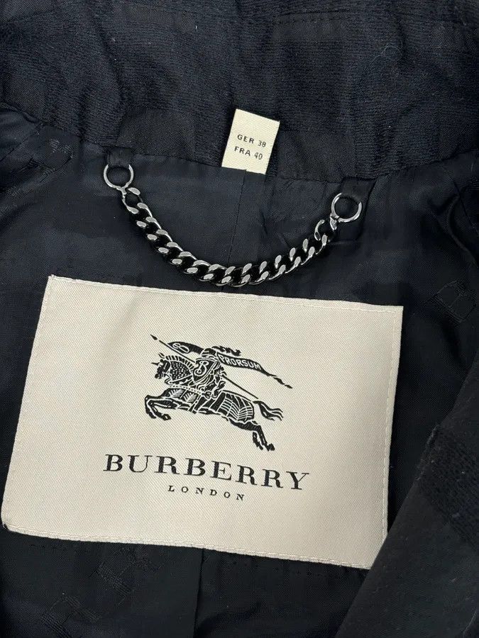 Burberry FW2009 Burberry Prorsum Black Wool Tonal Check Trench Coat Size S / US 4 / IT 40 - 10 Thumbnail
