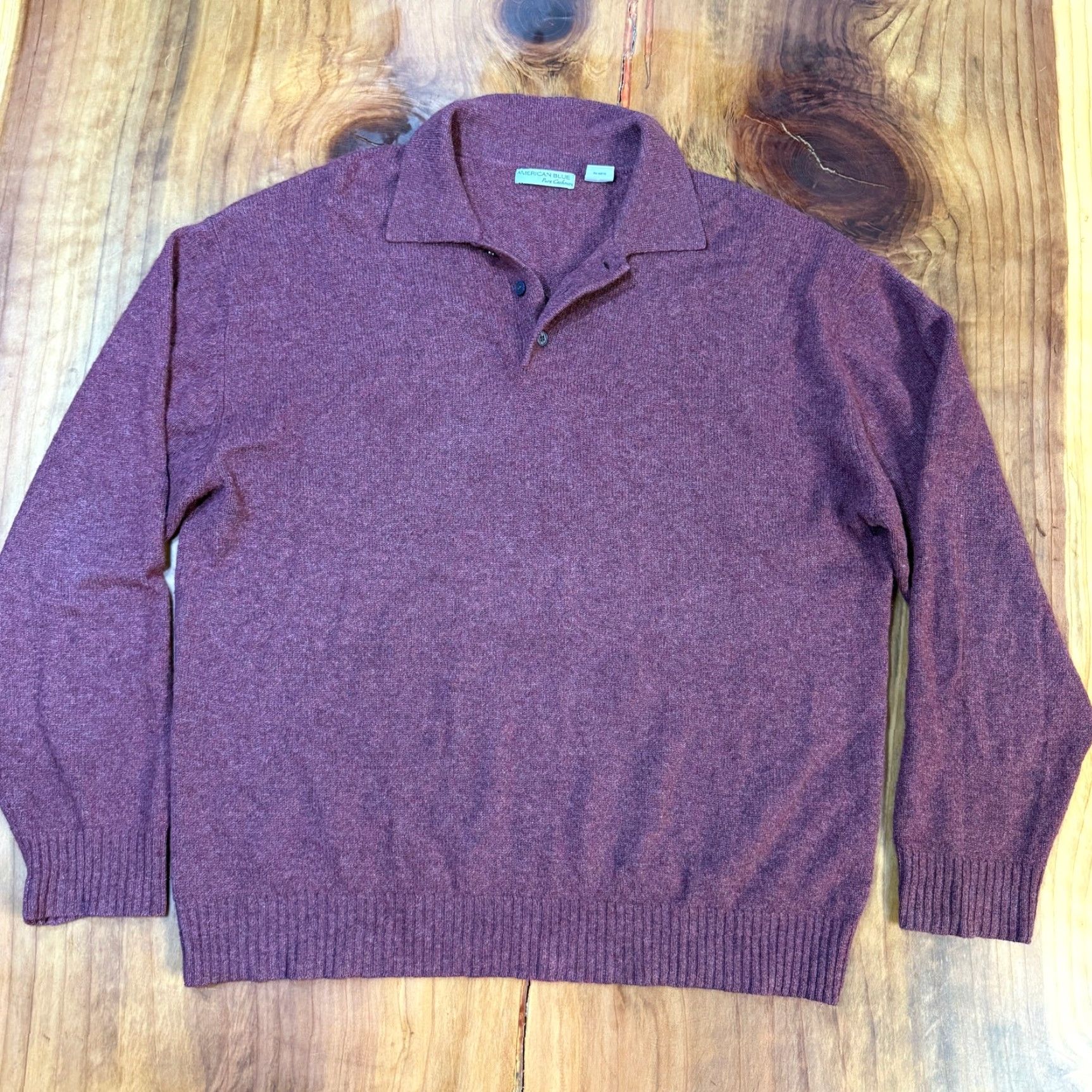 Vintage VINTAGE American Blue Sweater XL Pullover Collared Knit Cashmere Pure Polo XX20 Men Size US XL / EU 56 / 4 - 2 Thumbnail