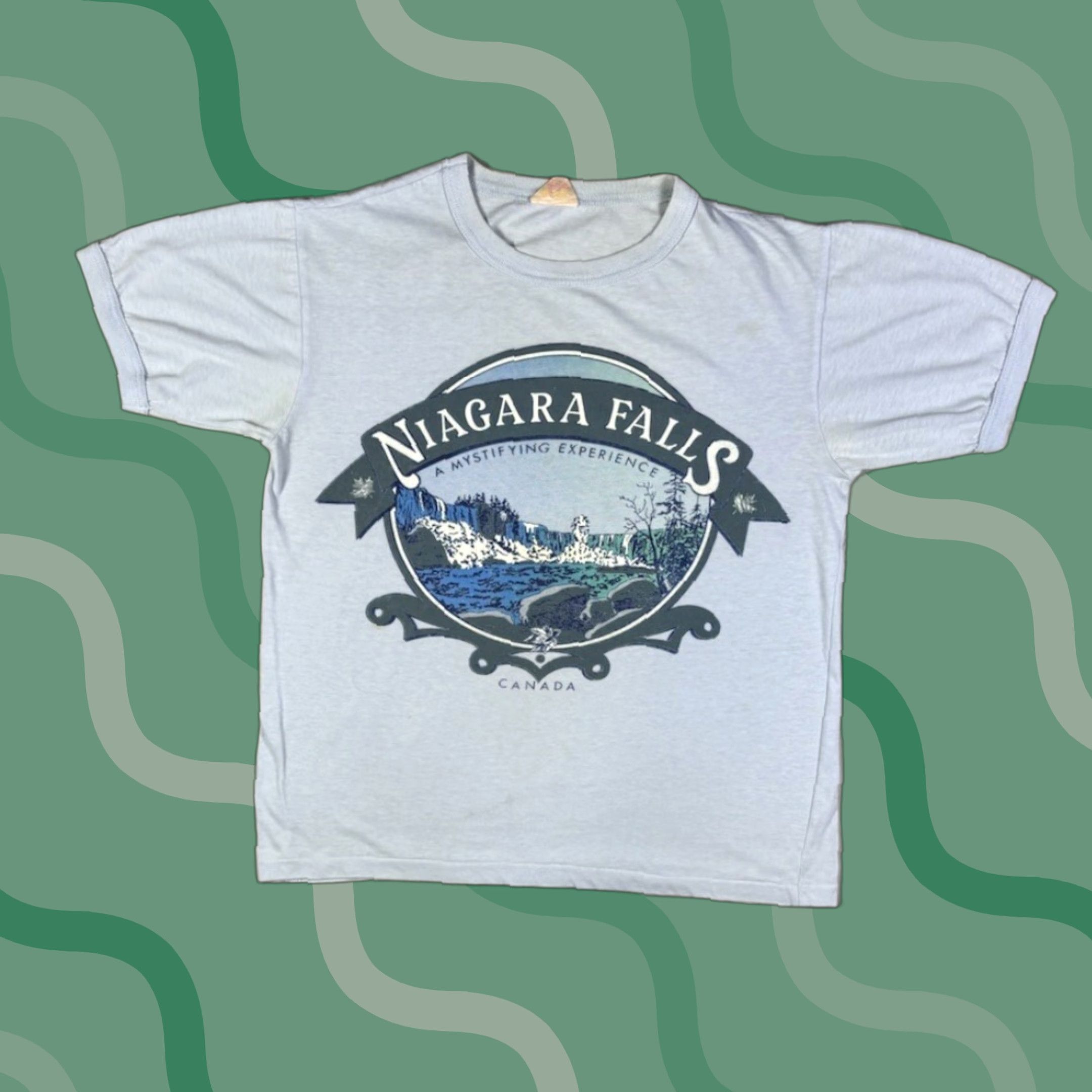 Vintage VINTAGE Niagara Falls Canada Ringer T Shirt Blue Nature size S Mens Crew Neck Short Sleeve Cotton Blend Graphic Print Fall 80s Size US S / EU 44-46 / 1 - 1 Thumbnail