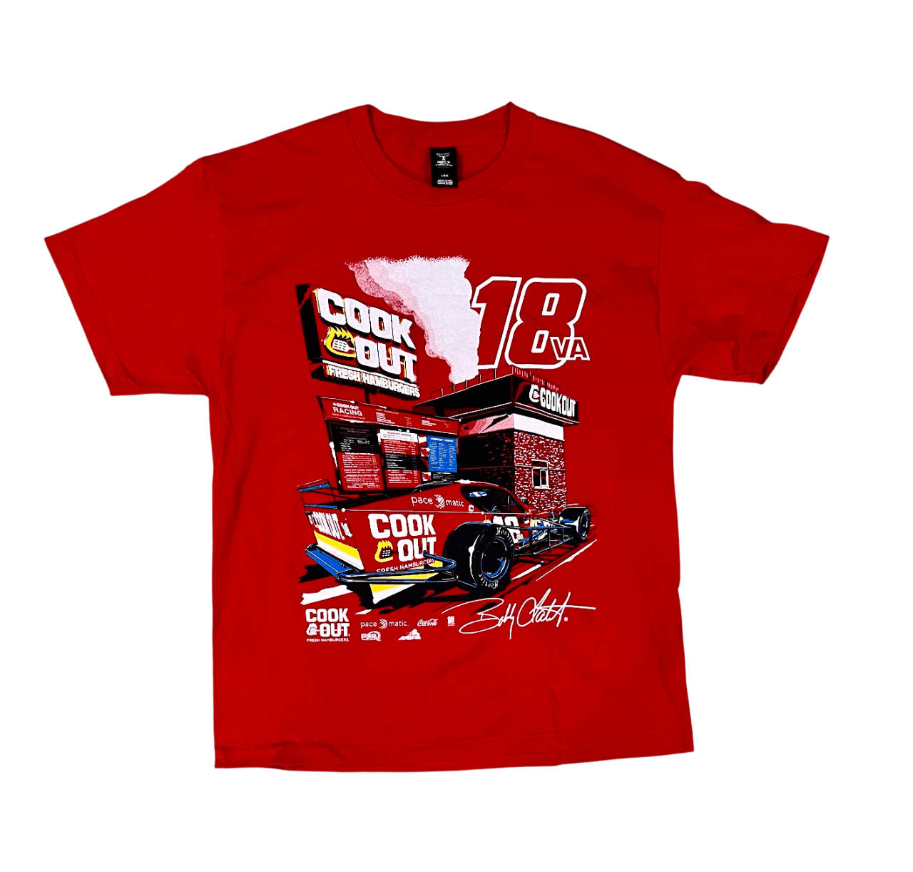 Hanes Cook Out Racing Bobby Chaffee 18 Car Vintage Graphic T-Shirt ...