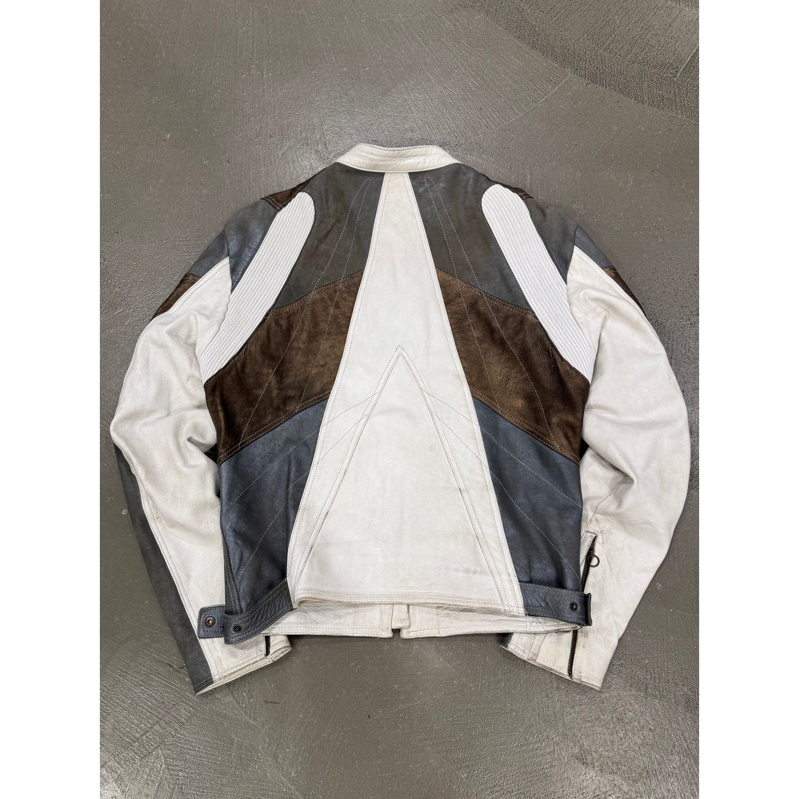Roberto Cavalli S/S2004 Roberto Cavalli paneled biker leather jacket Size US L / EU 52-54 / 3 - 5 Thumbnail