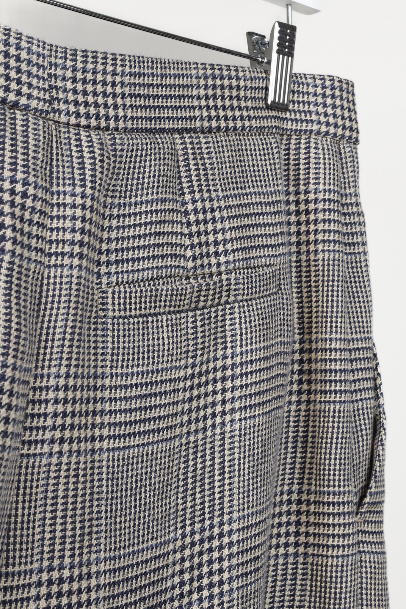 Brunello Cucinelli Brunello Cucinelli Houndstooth Linen Wide-Leg Trouser Size 32" / US 10 / IT 46 - 7 Thumbnail