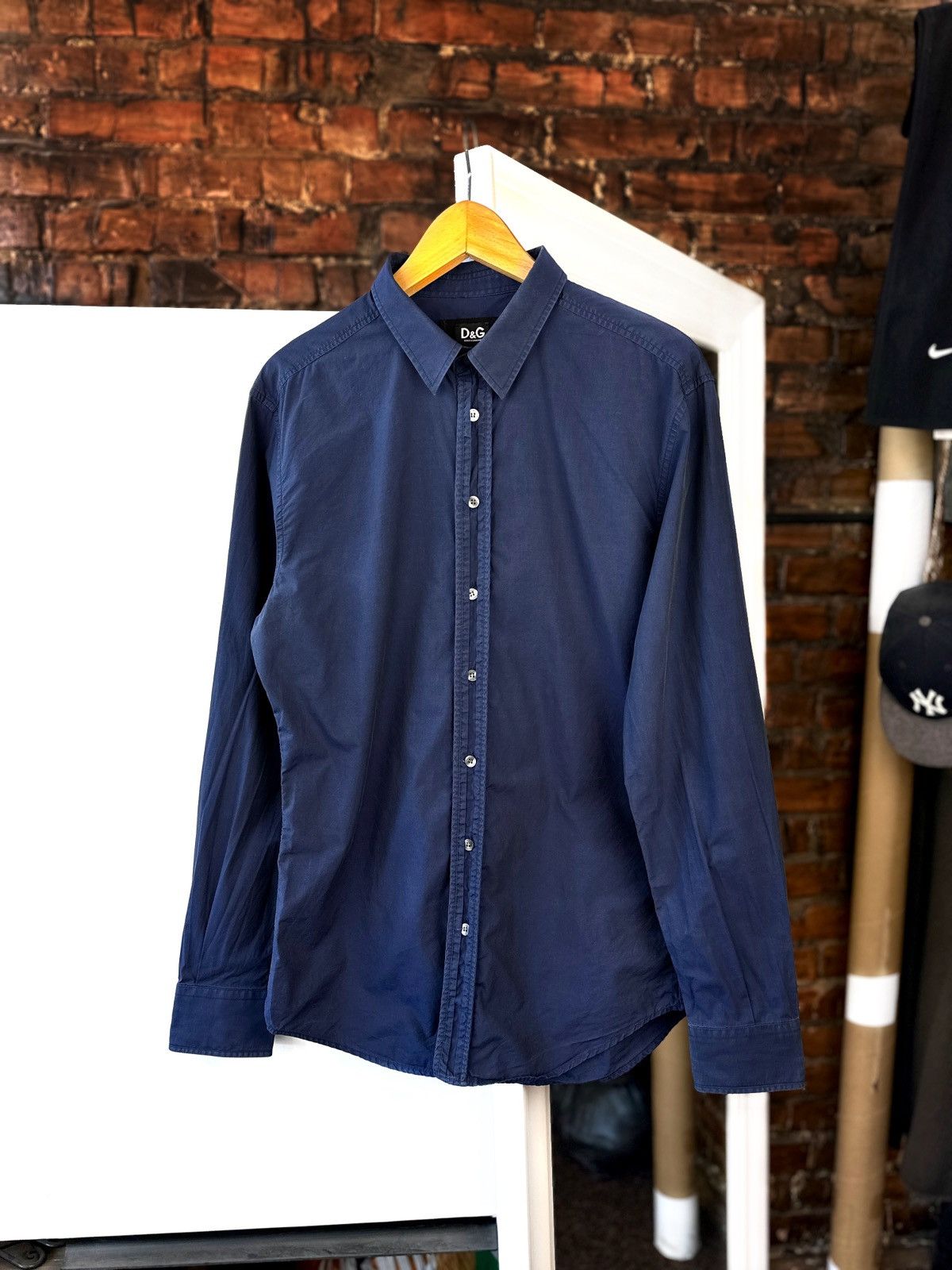 Dolce & Gabbana Vintage Men’s Shirts Button Up Dolce&Gabbana Dark Blue Size US L / EU 52-54 / 3 - 1 Thumbnail