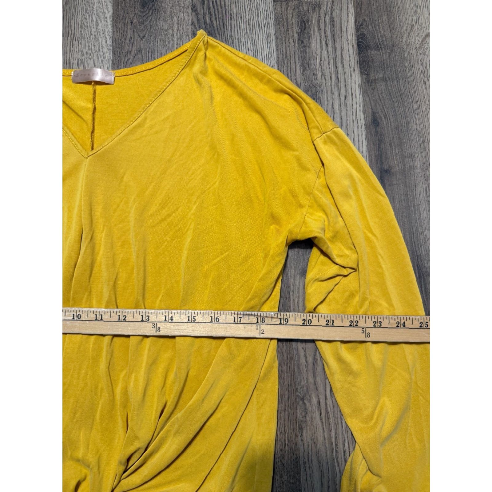 Vintage Seraphic Shirt Women XL Yellow Long Sleeve V-Neck Front Twist T-Shirt Size XL / US 12-14 / IT 48-50 - 6 Thumbnail