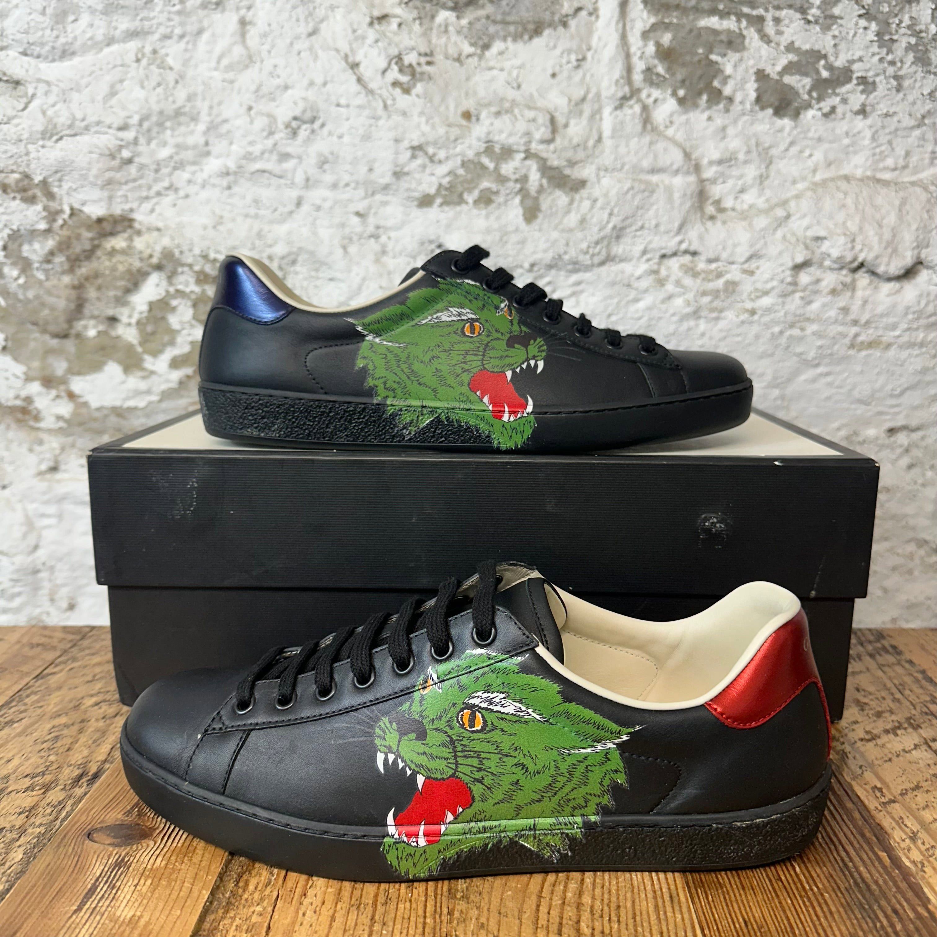Gucci Gucci Green Dragon Black Ace Sneaker Sz 8 Size US 8 / EU 41 - 1 Thumbnail