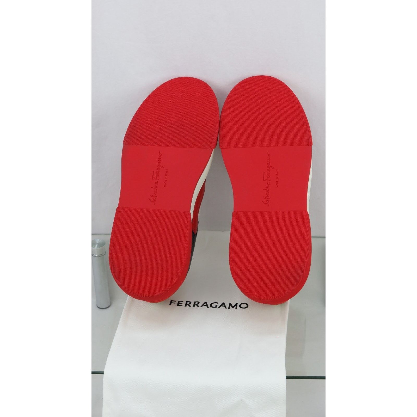 Salvatore Ferragamo FERRAGAMO CASSINA RED BLACK LEATHER LOGO LACE SNEAKERS 10 IT Size US 11 / EU 44 - 10 Thumbnail