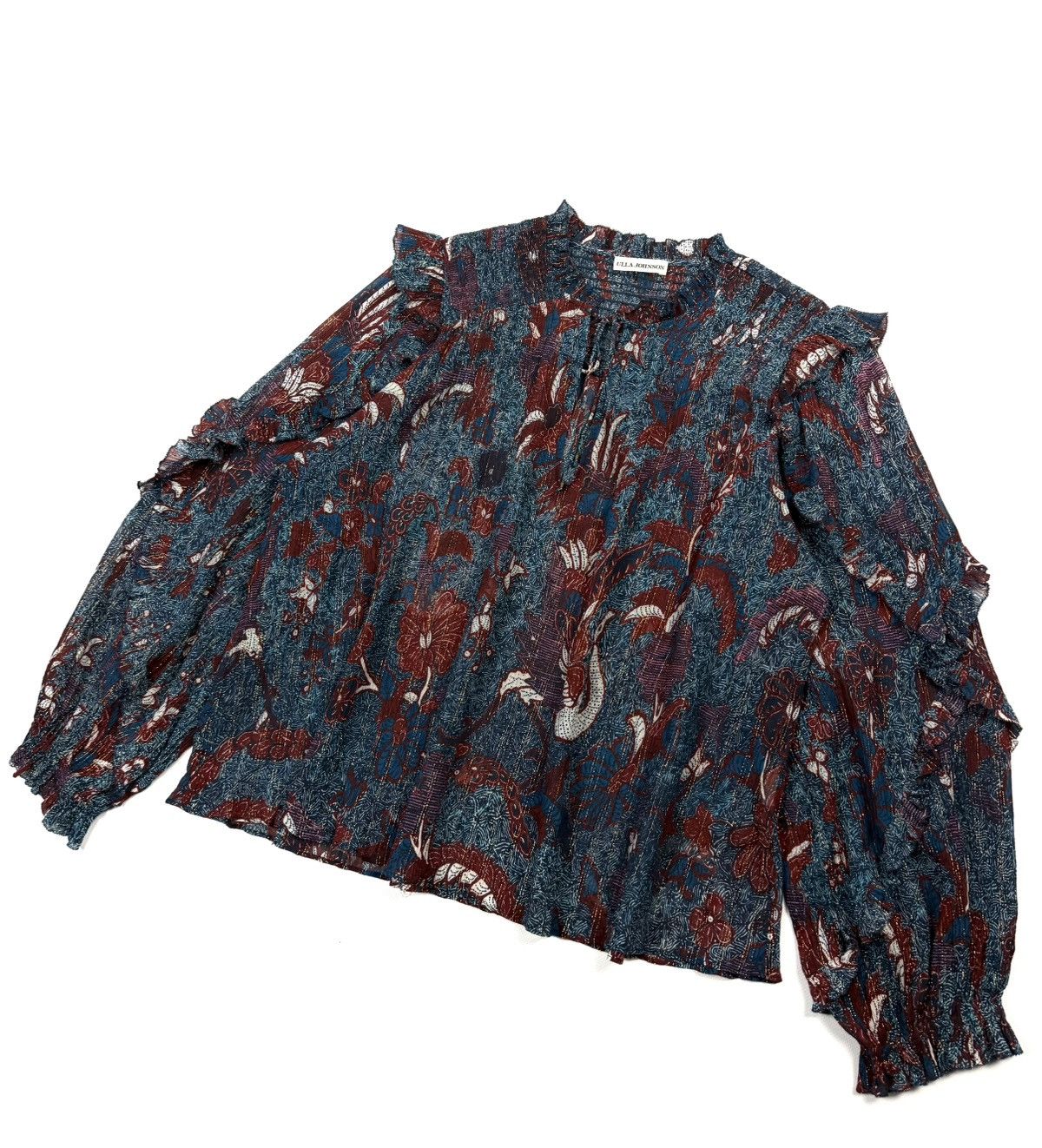 Ulla Johnson Ulla Johnson Lara Silk Floral Sheer Blouse Designer Japan Size M / US 6-8 / IT 42-44 - 3 Thumbnail