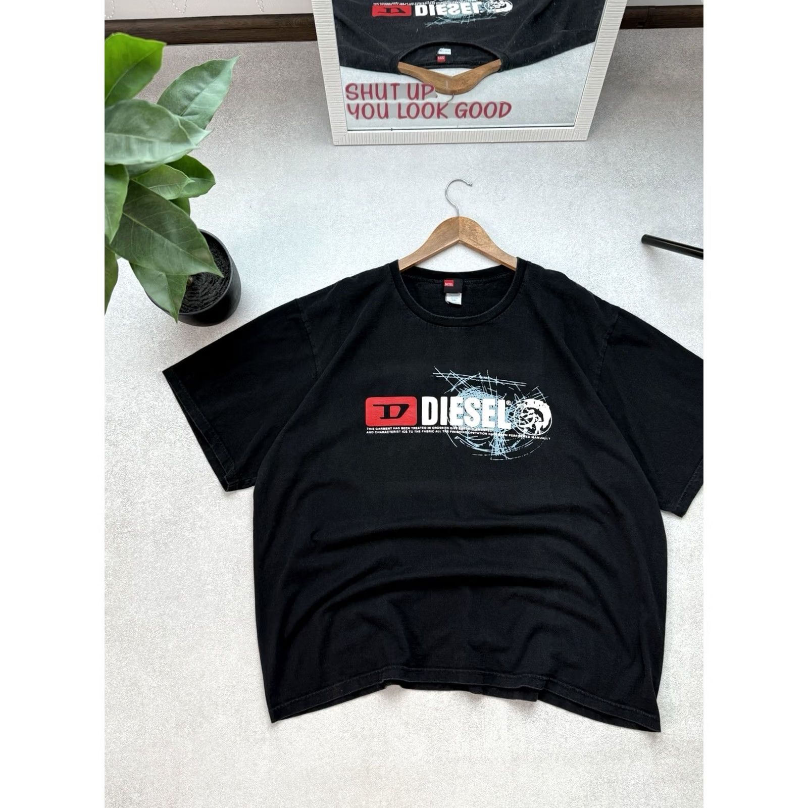 Diesel VINTAGE Diesel T-Shirt Men’s Black Logo Distressed 90s Streetwear XXL Black Logo Diesel Vintage Y2k Shirt Mens Graphic Print Short Sleeve Regular Size US XXL / EU 58 / 5 - 3 Thumbnail