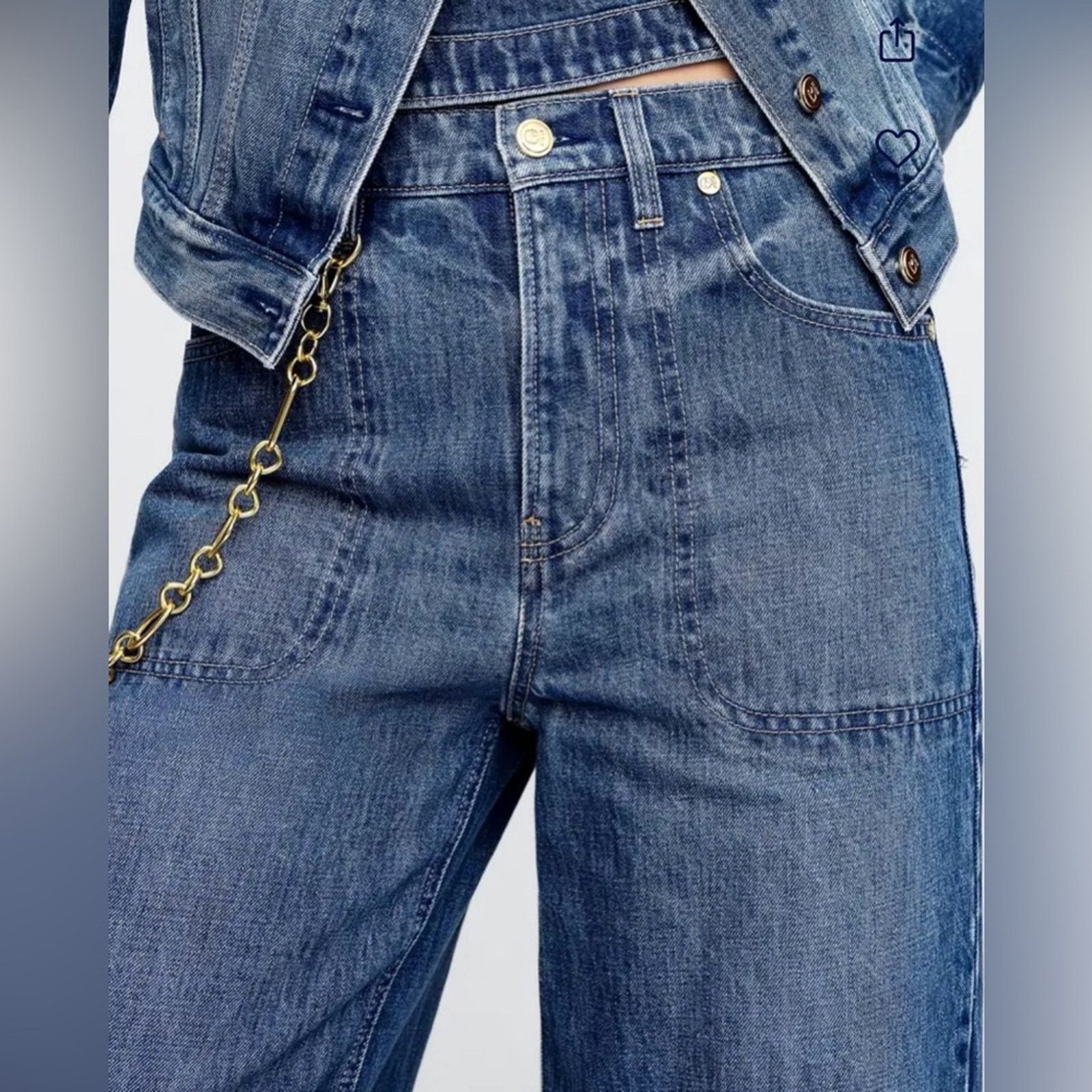 Cult Gaia NWT Cult Gaia Gap Collab High Rise Wide Leg Jeans Size 27 Size 27" / US 4 / IT 40 - 5 Thumbnail