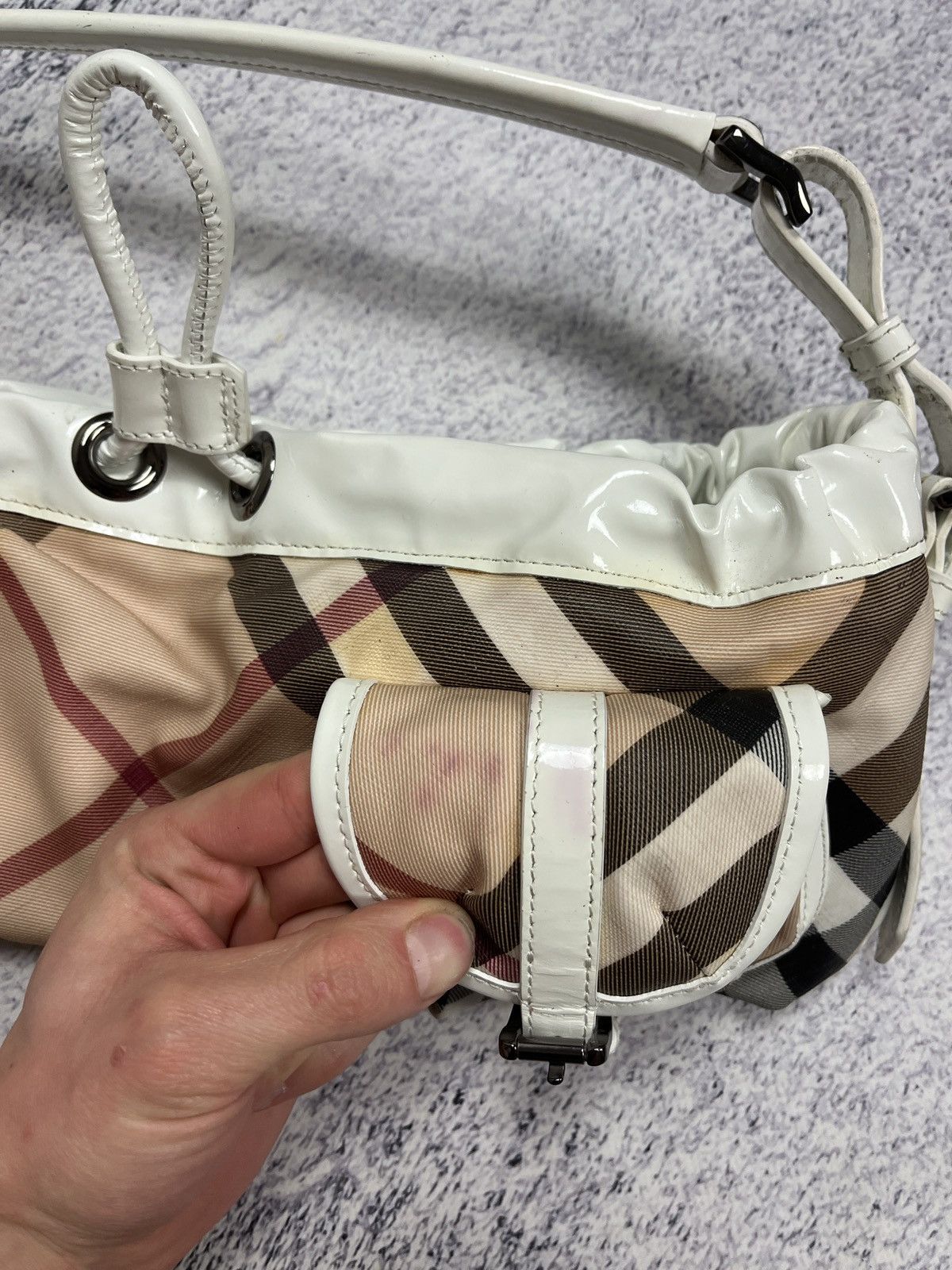 Burberry Burberry Nova Check Canvas Leather Shoulder Hand Bag Rare Size ONE SIZE - 7 Thumbnail