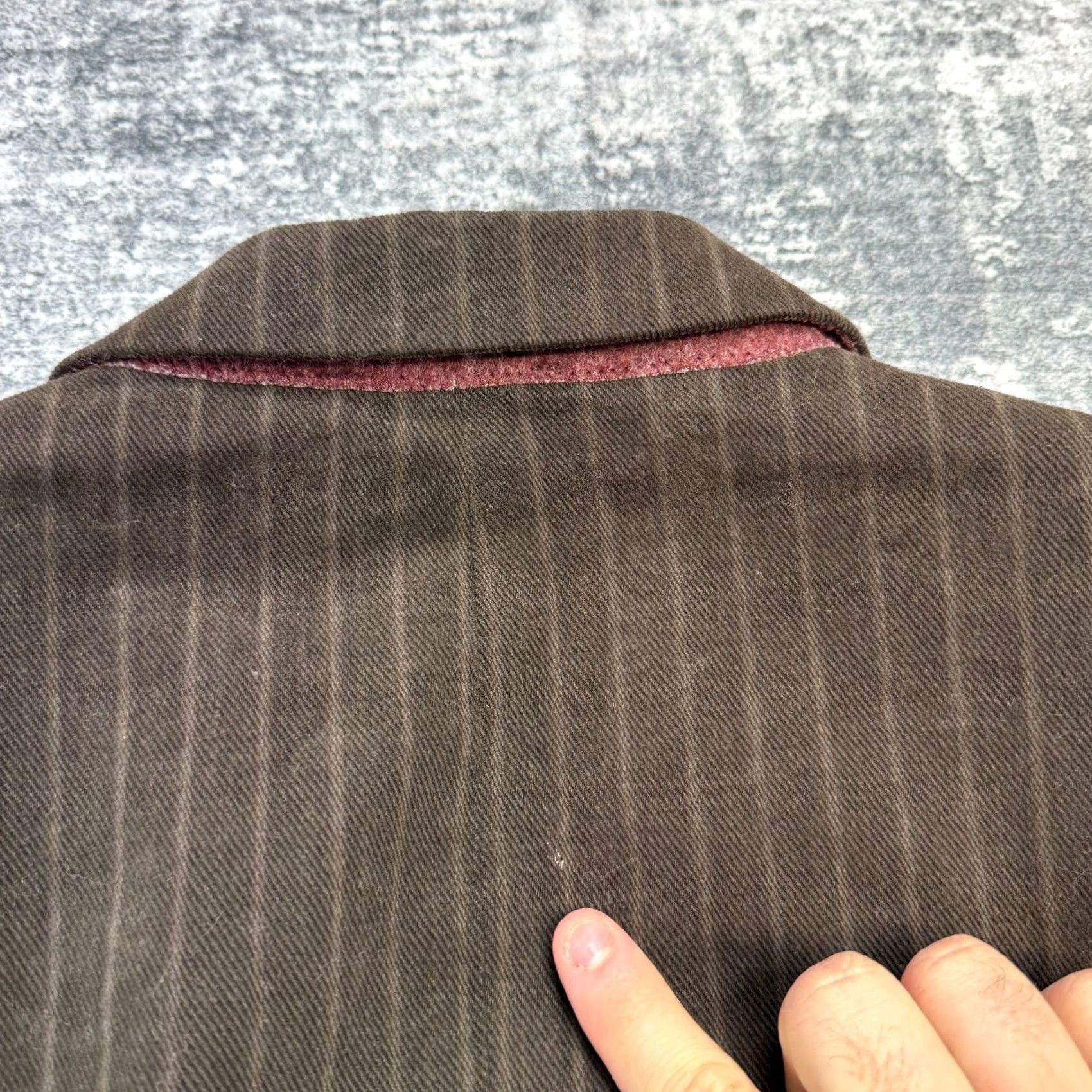 Banana Republic Banana Republic Blazer Mens 42S Brown Pinstripe Brushed Cotton Sport Coat Y2K Blazer Size 42R - 5 Thumbnail