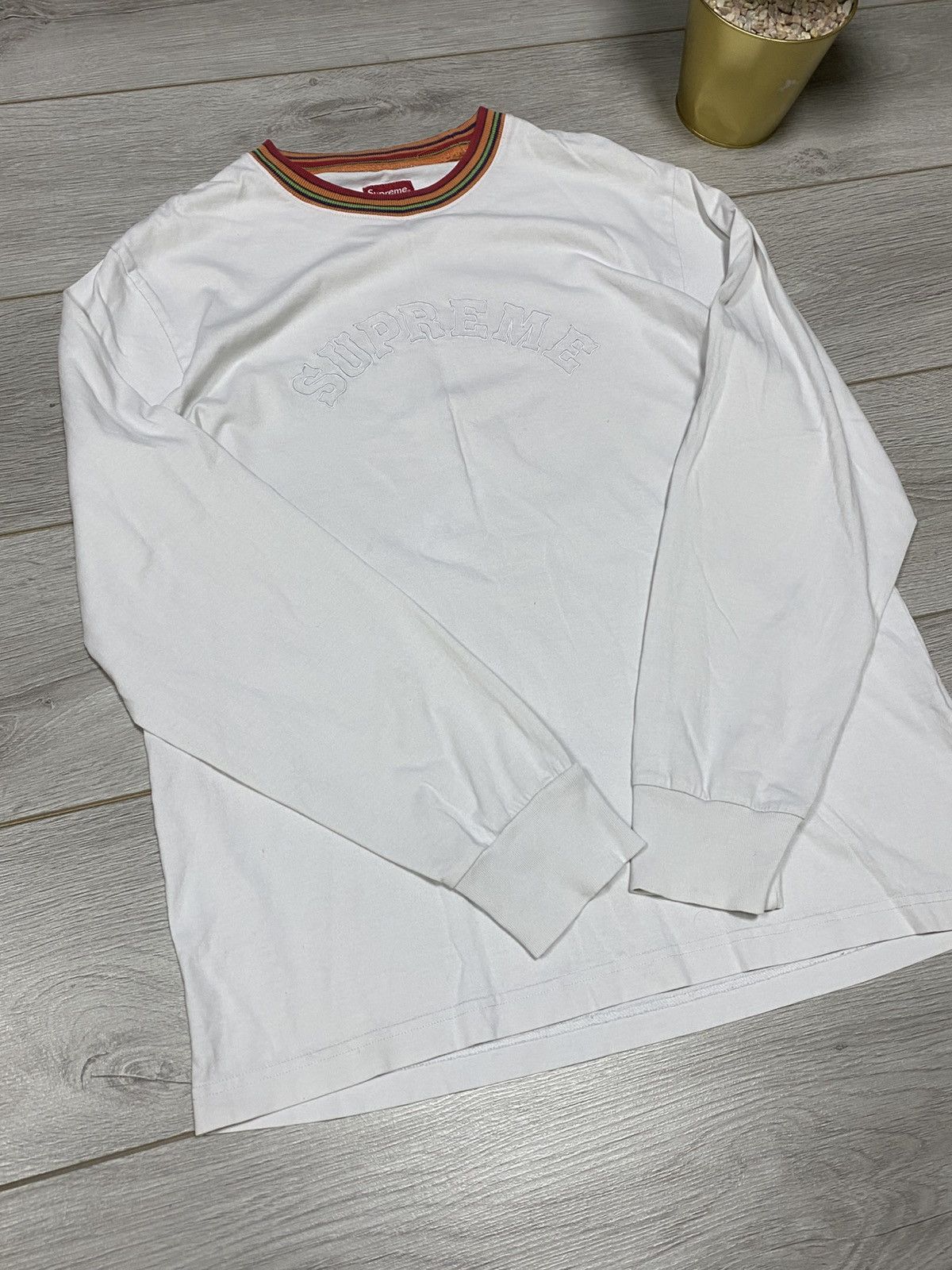 Supreme Supreme multicolor collar rib spell out longsleeve Size US M / EU 48-50 / 2 - 6 Thumbnail