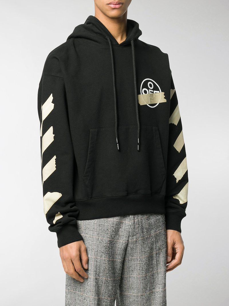 Off-White Black Tape Arrows Logo Oversized Hoodie Size US XXS / EU 40 - 4 Thumbnail