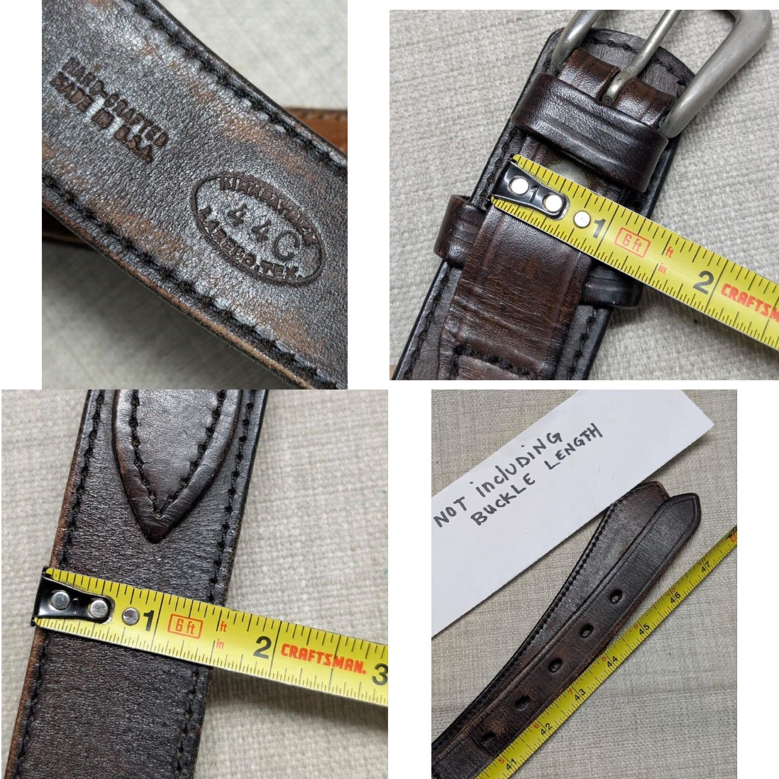 Vintage VINTAGE western belt Ranger belt brown cowhide leather 42" full grain leather, USA made, Kirkpatrick handcrafted, belt width 1-1/2" Mens Size 42 - 8 Thumbnail